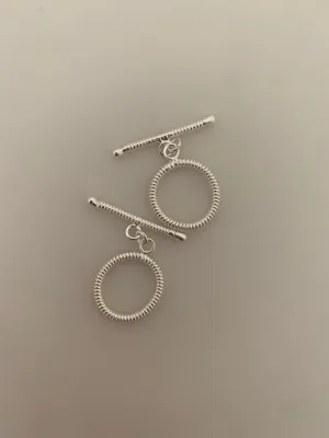 2 Pcs of Sterling Silver toggle /Clasps  Size:18mm | T1SS