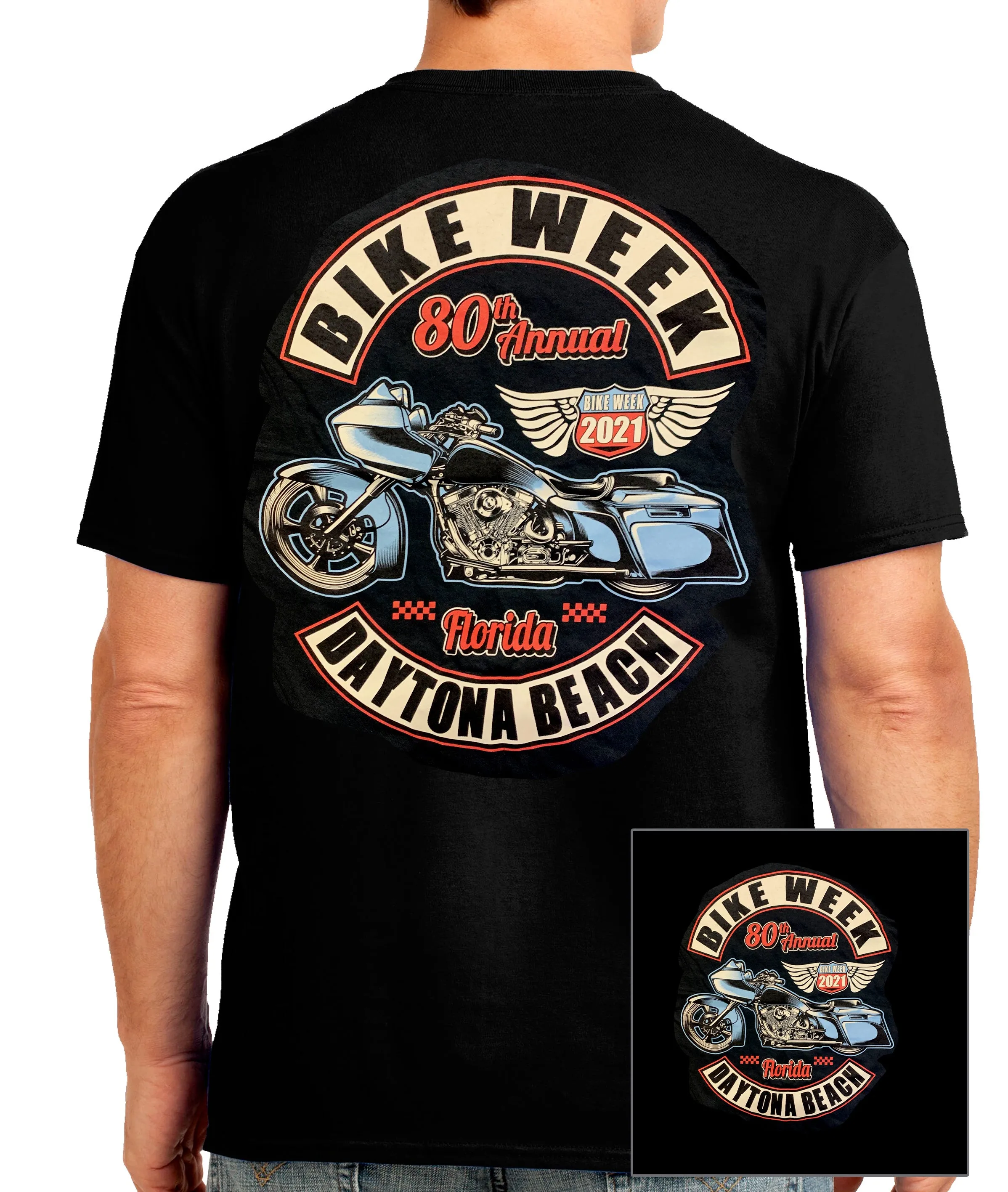 2021 Daytona Bike Week Blue Bagger Black T-shirt