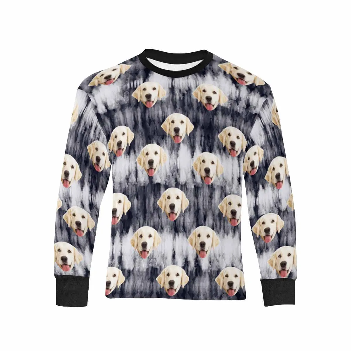#7-16Y Custom Face Unique Kids' Rib Cuff Long Sleeve T-shirt