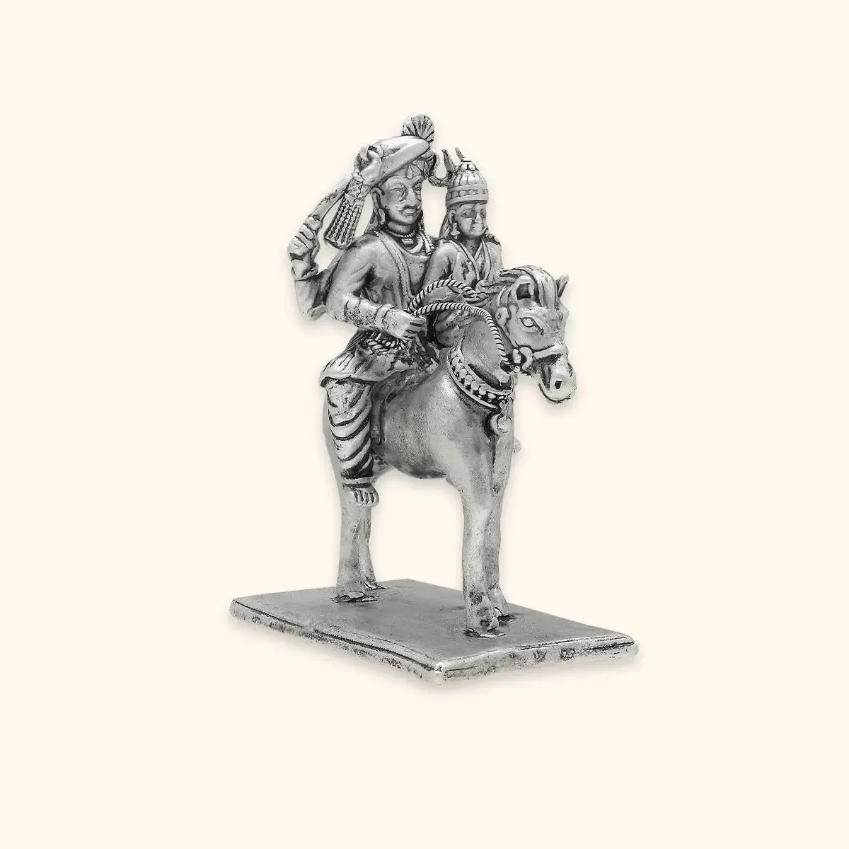 925 Antique Silver Matte Khandoba Idol