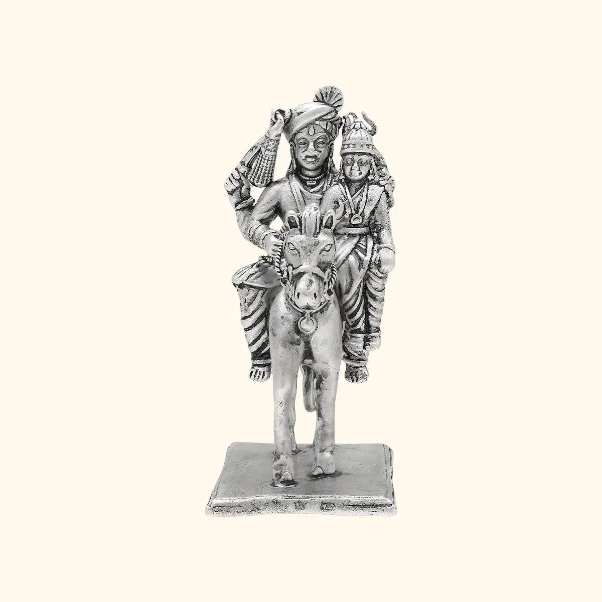 925 Antique Silver Matte Khandoba Idol