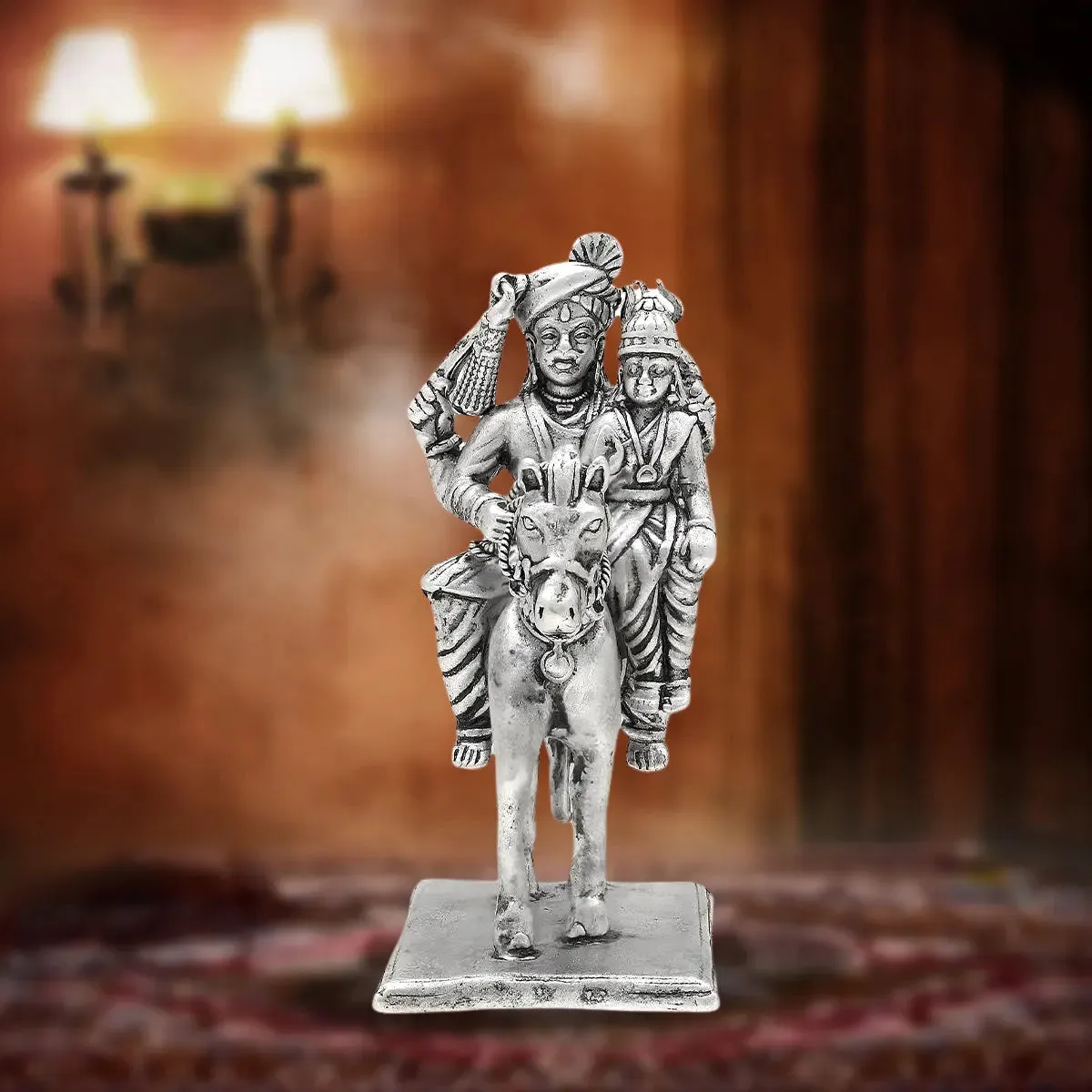 925 Antique Silver Matte Khandoba Idol