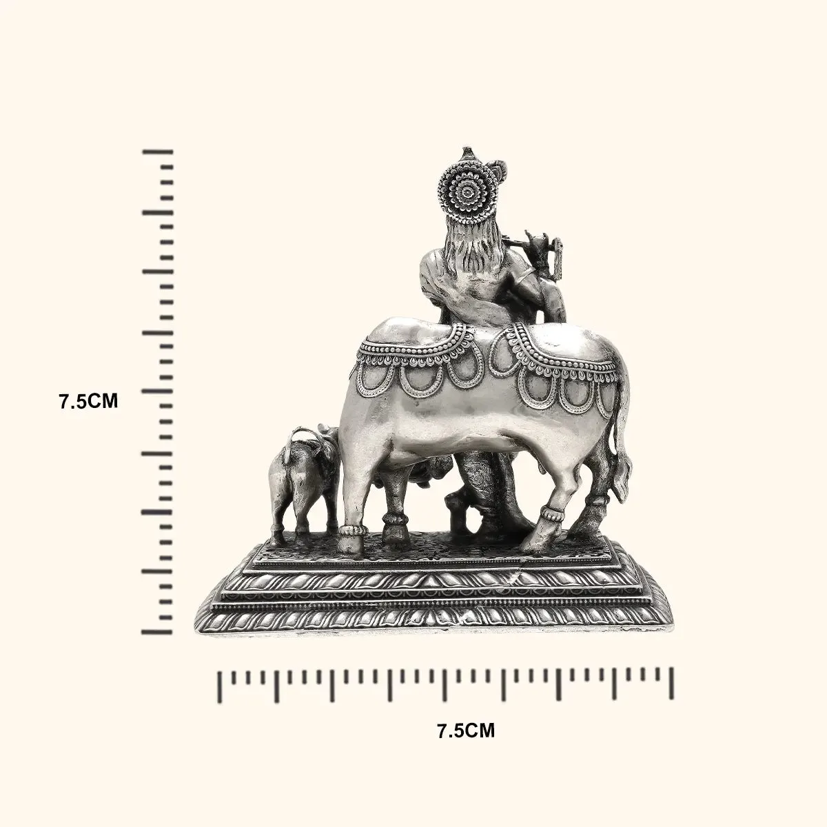 925 Antique Silver Matte Krishna Idol