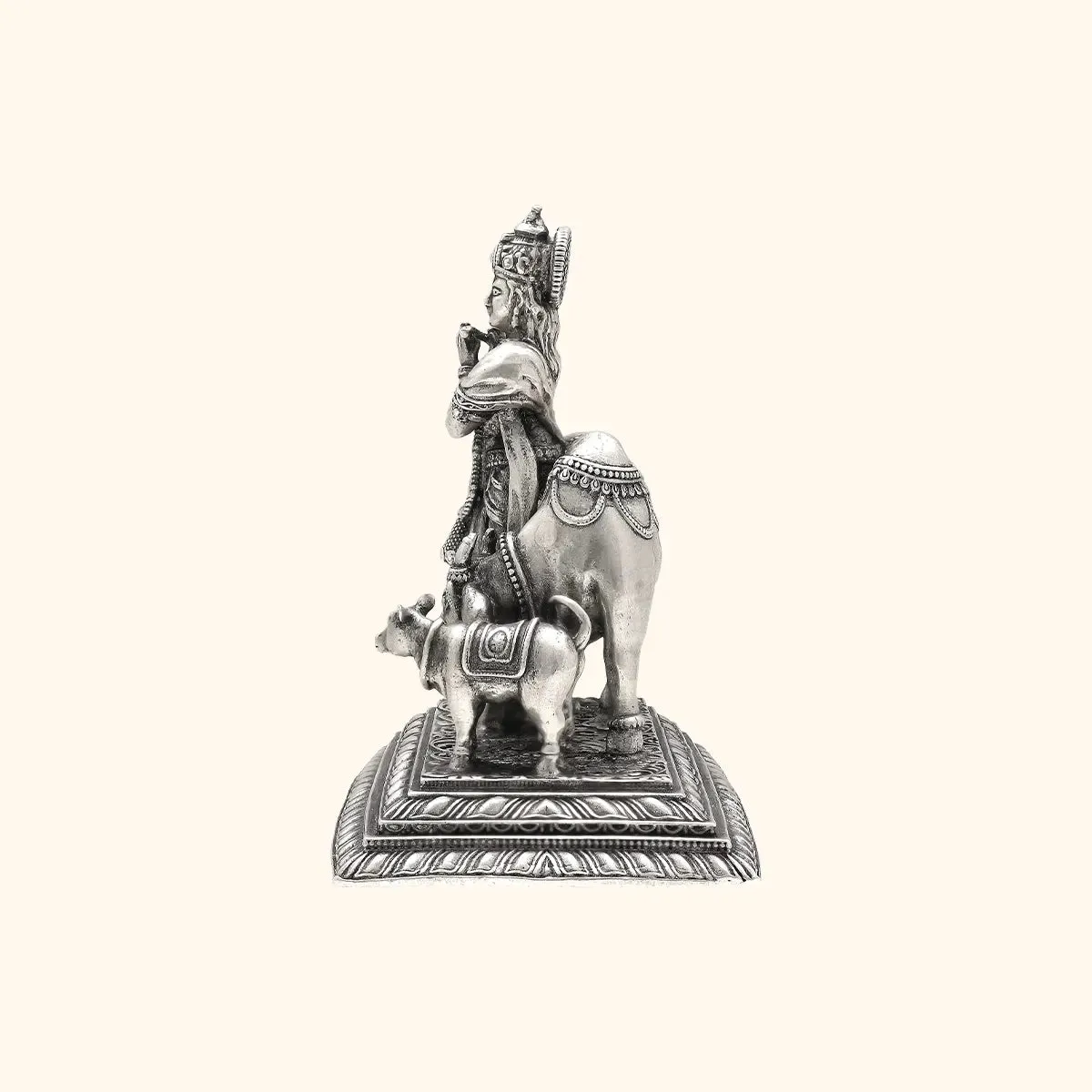 925 Antique Silver Matte Krishna Idol