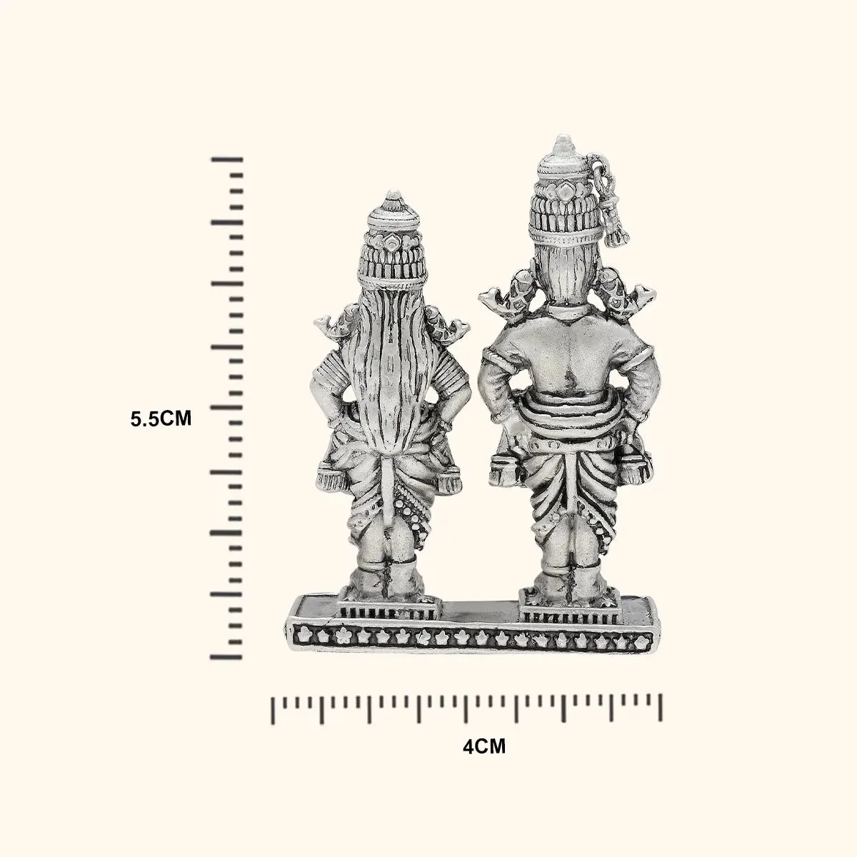 925 Antique Silver Matte Vitthal Rukmini Idol