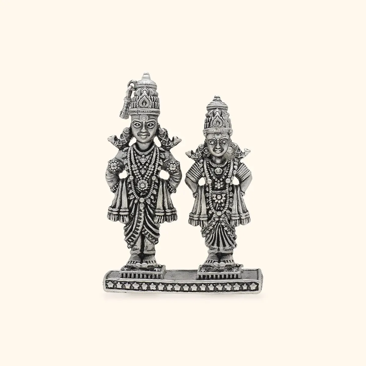 925 Antique Silver Matte Vitthal Rukmini Idol