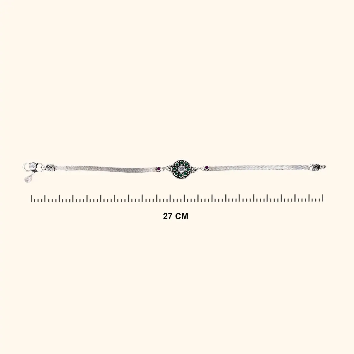 925 Silver Anklet with Moon-inspired Design