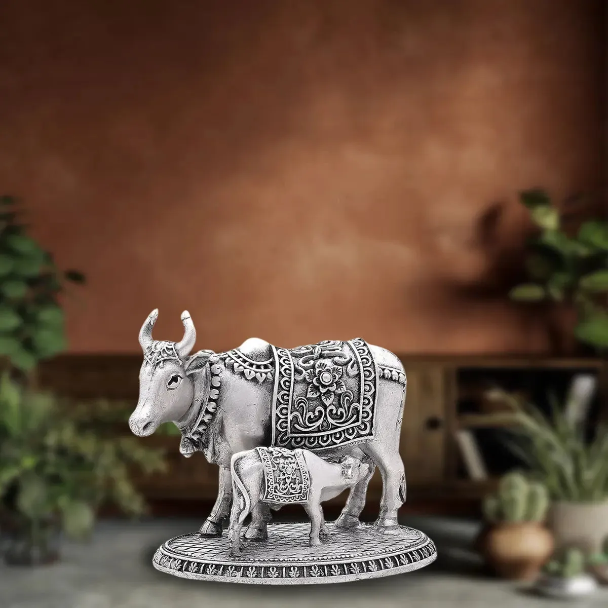 925 Silver Antique Cow & Calf