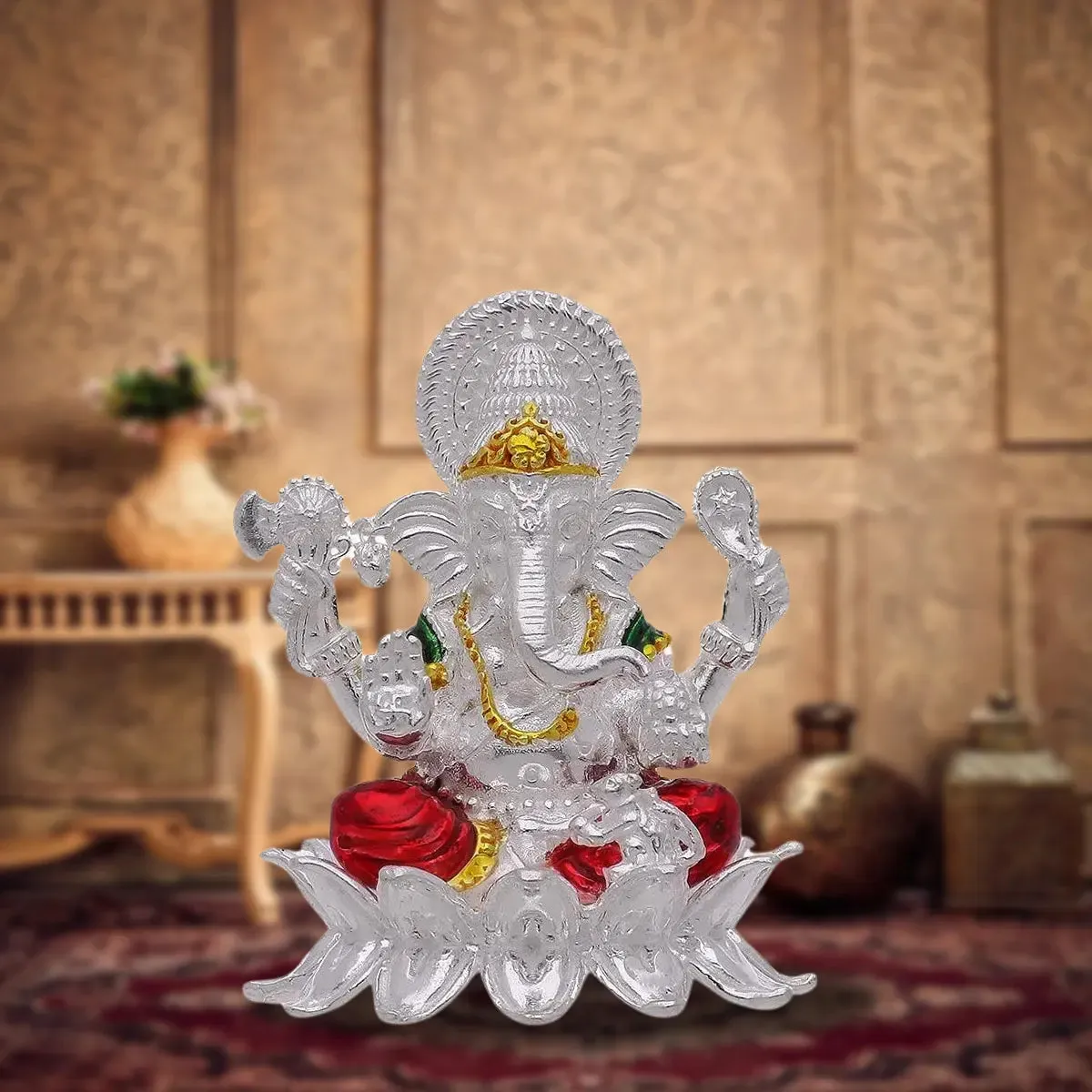 925 Silver Lord Kamal Ganesh Ji Idol