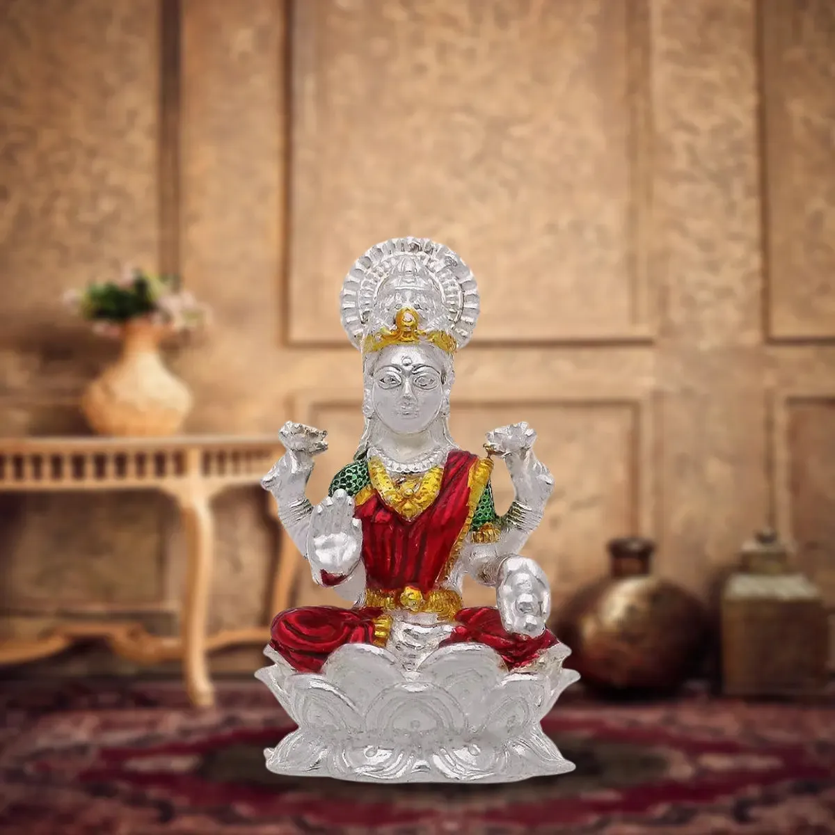 925 Silver Lord Laxmi Ji Idol