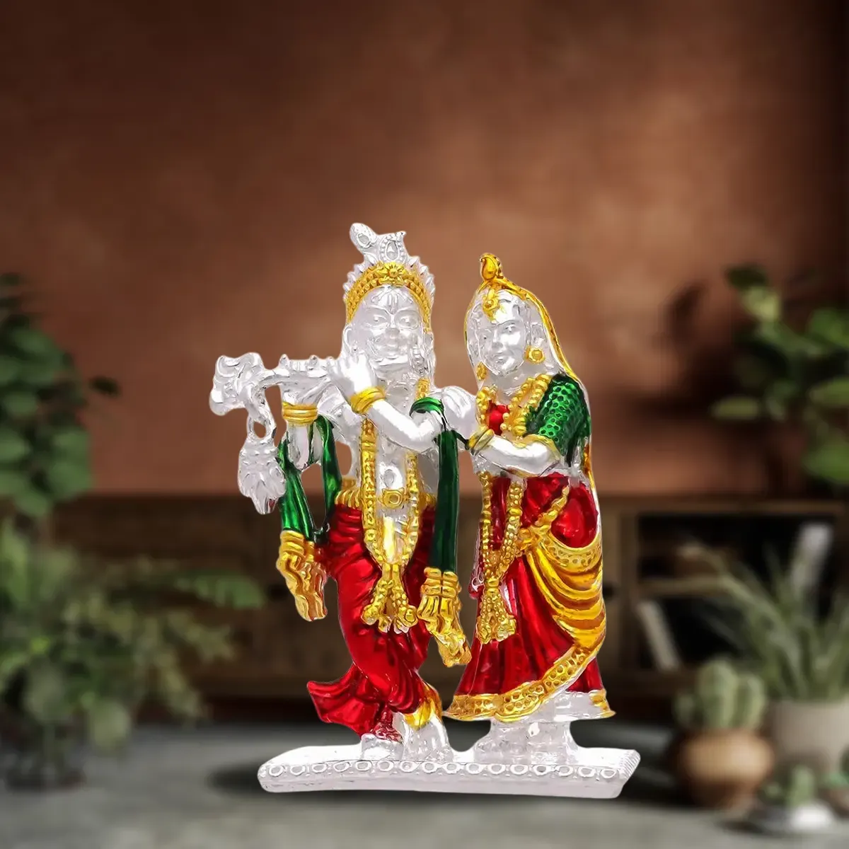 925 Silver Radha Krishna Colourful