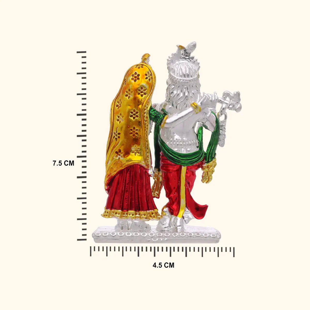 925 Silver Radha Krishna Colourful