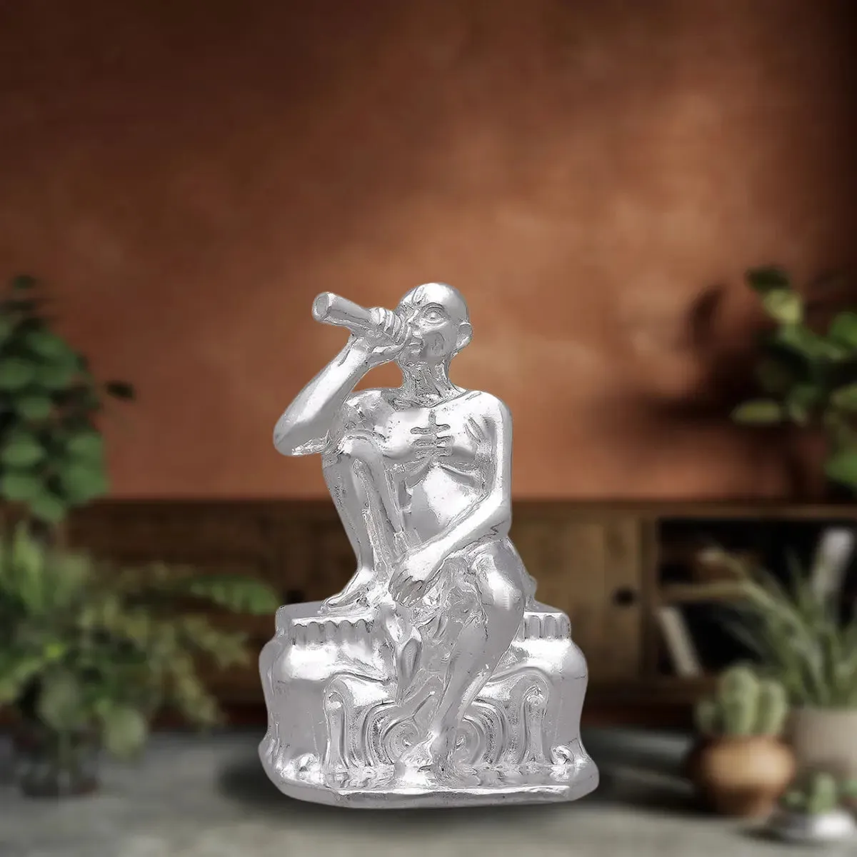 925 Silver Solid Gajanan Maharaj Idol Medium Size