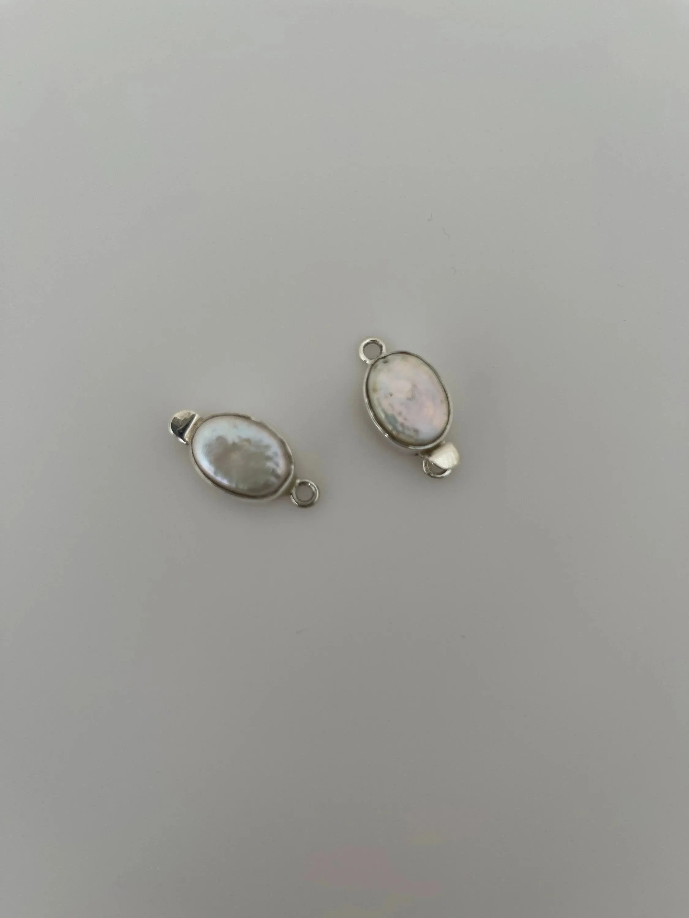 925 Sterling Silver Clasp | Sterling Silver and Pearl Clasp | Size: 23mmX11mm  C2SS