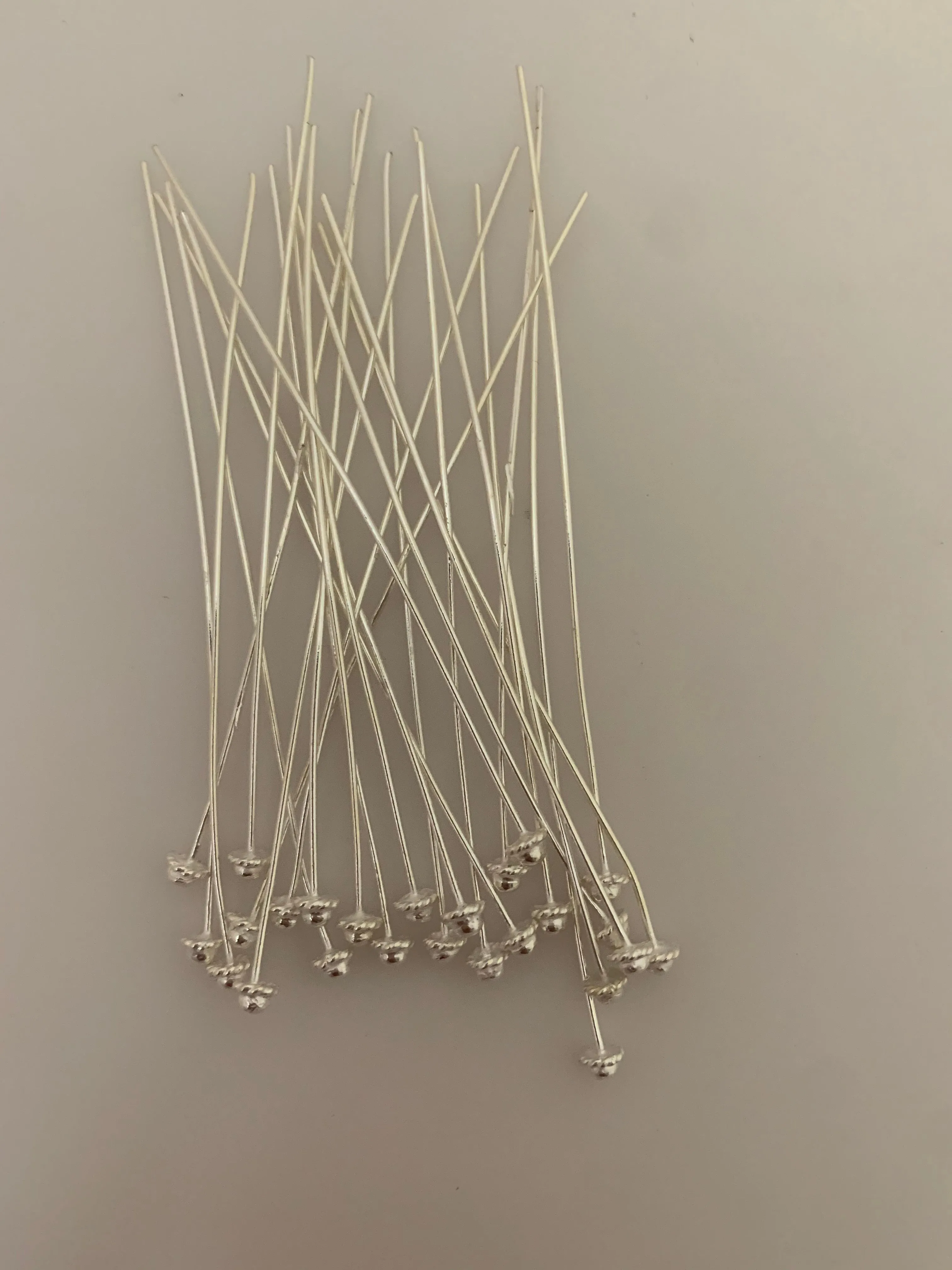 925 Sterling Silver  Headpins | Shiny & Oxidized | Fancy Headpins | 925 Sterling Silver | 23 Gauge | Available in three sizes: 2", 2.5", 3"