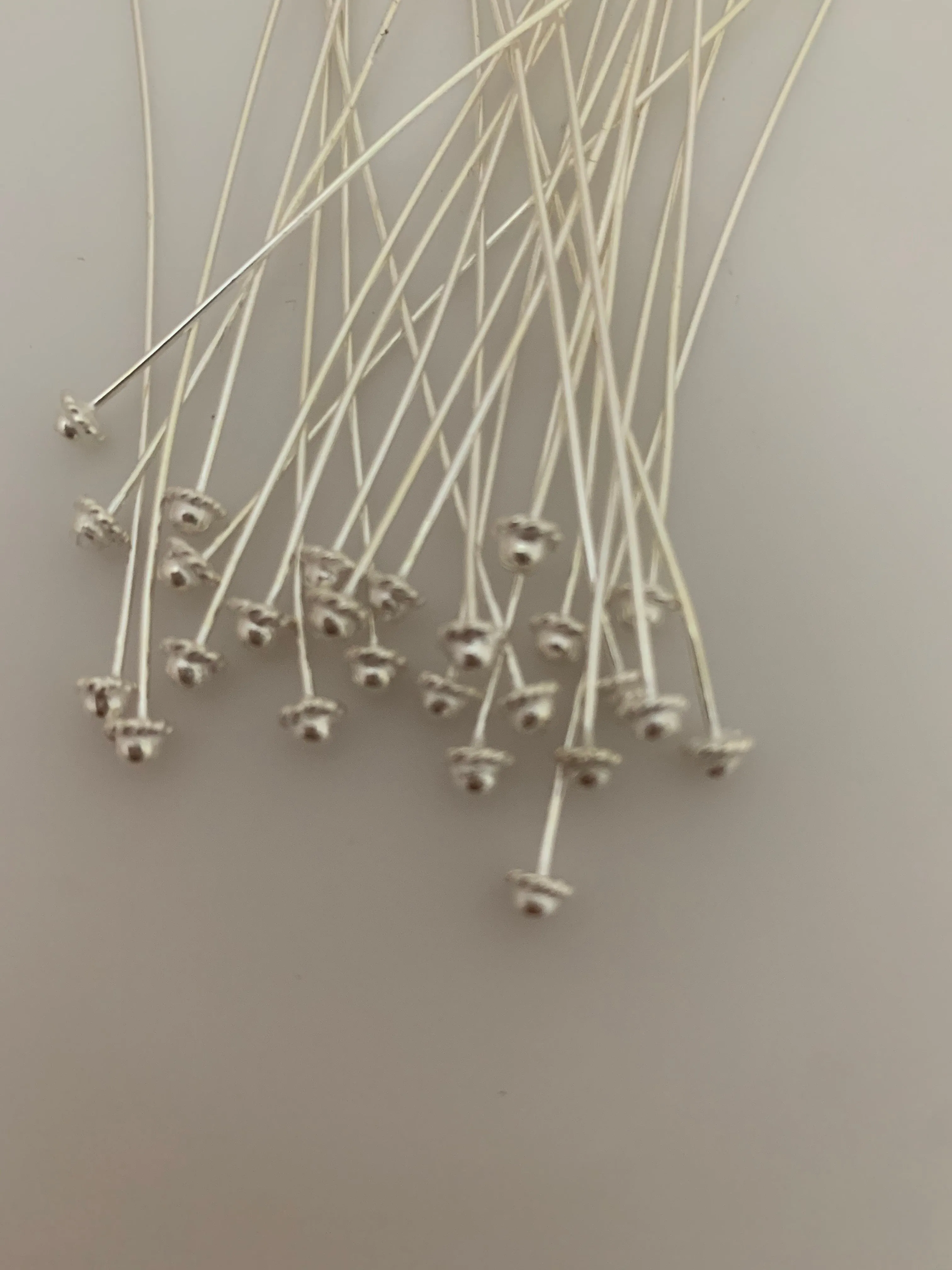 925 Sterling Silver  Headpins | Shiny & Oxidized | Fancy Headpins | 925 Sterling Silver | 23 Gauge | Available in three sizes: 2", 2.5", 3"