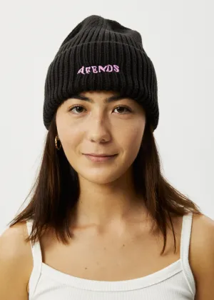 AFENDS Unisex Day Dream - Ribbed Beanie - Black