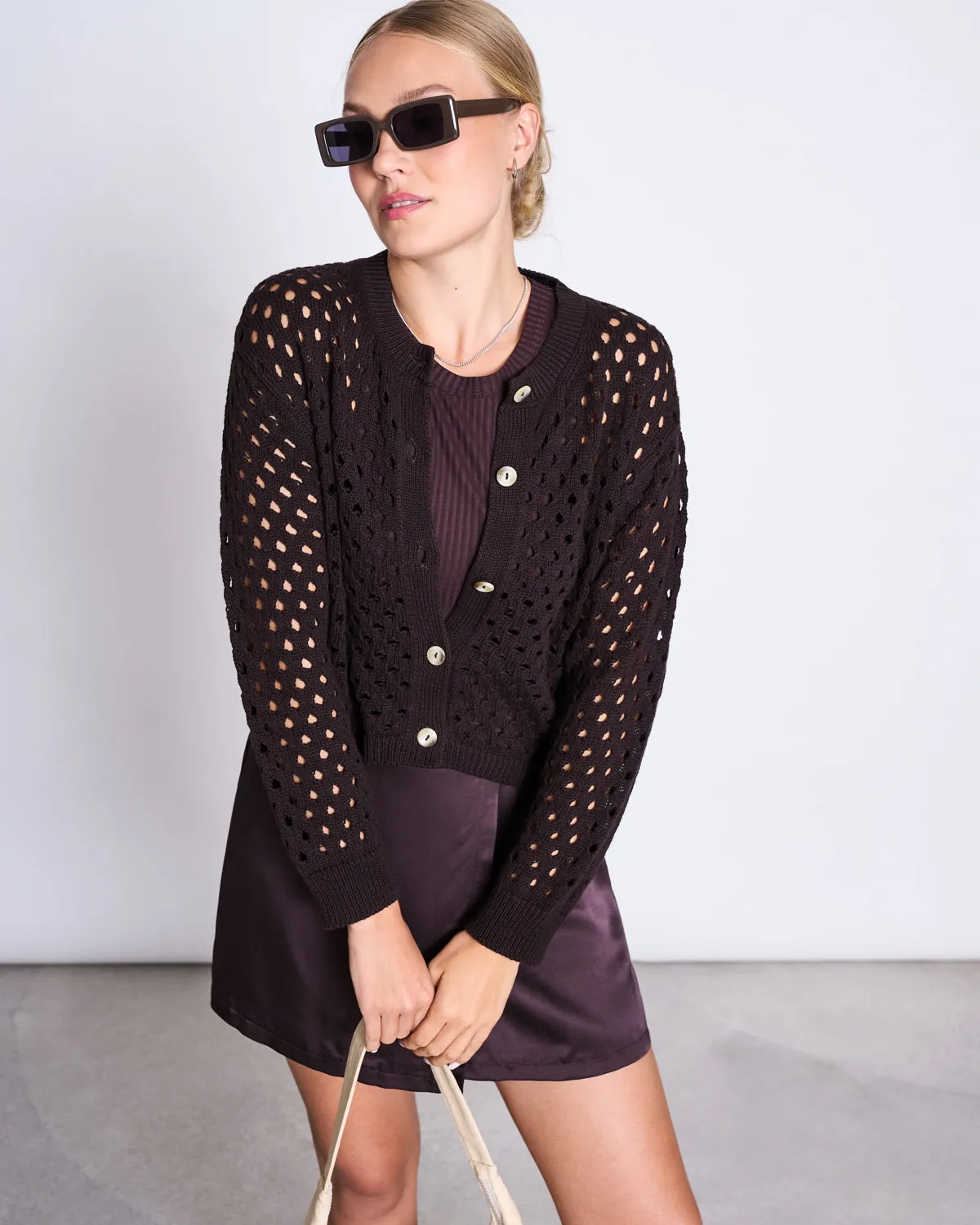 AJOUR CARDIGAN ELLON ESPRESSO | Jan ´n June