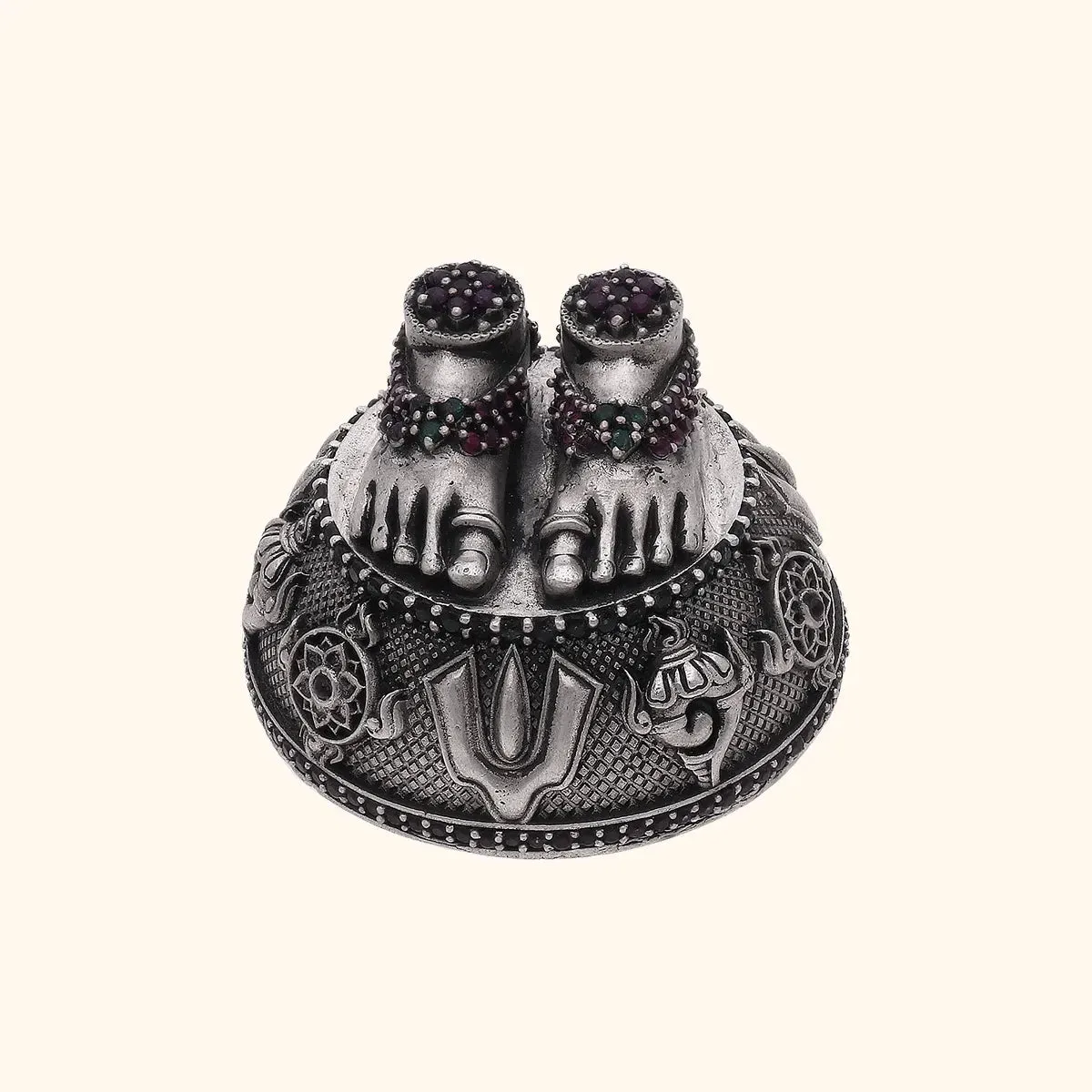 Antique 925 Silver Charan Paduka