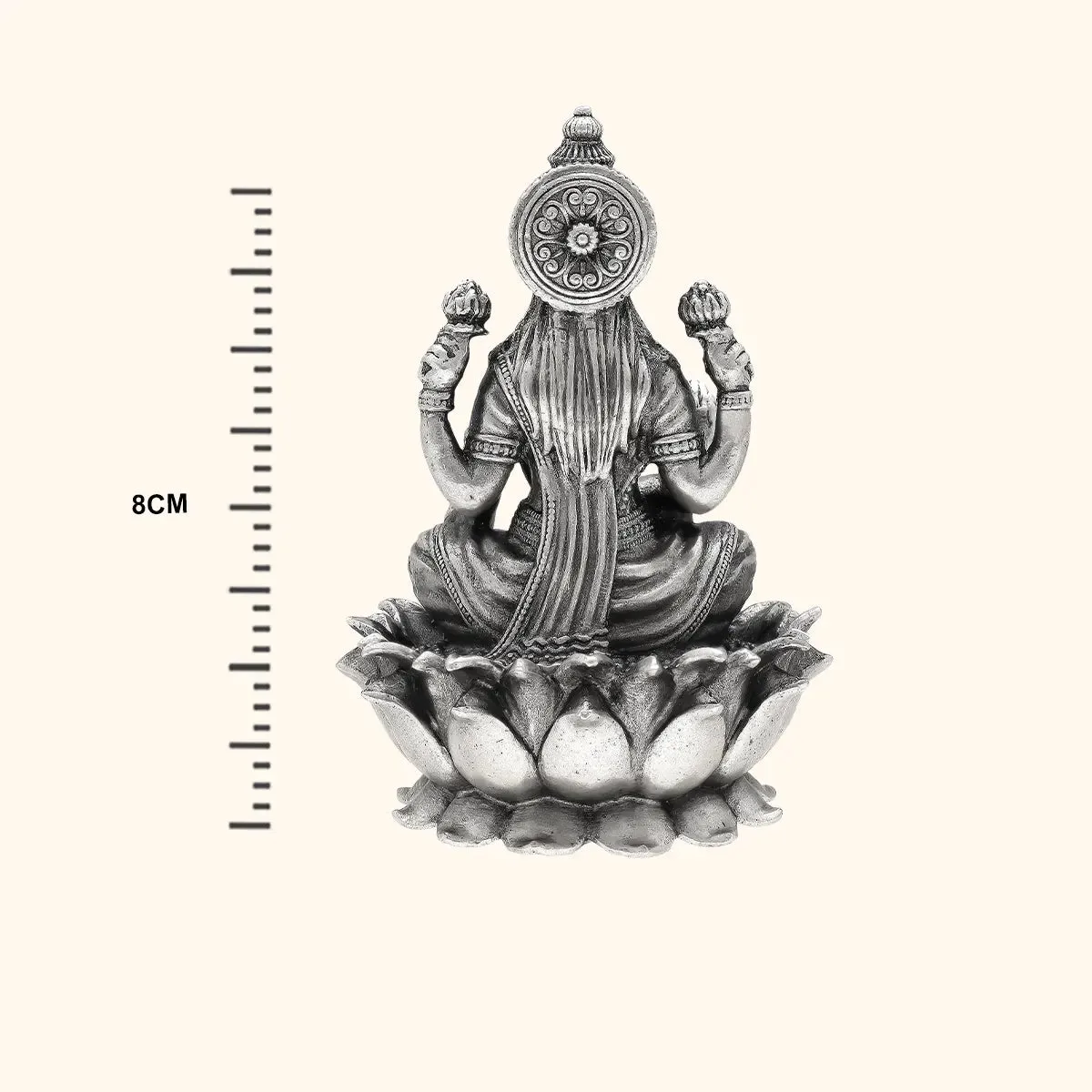 Antique 925 Silver Matte Laxmi Idol