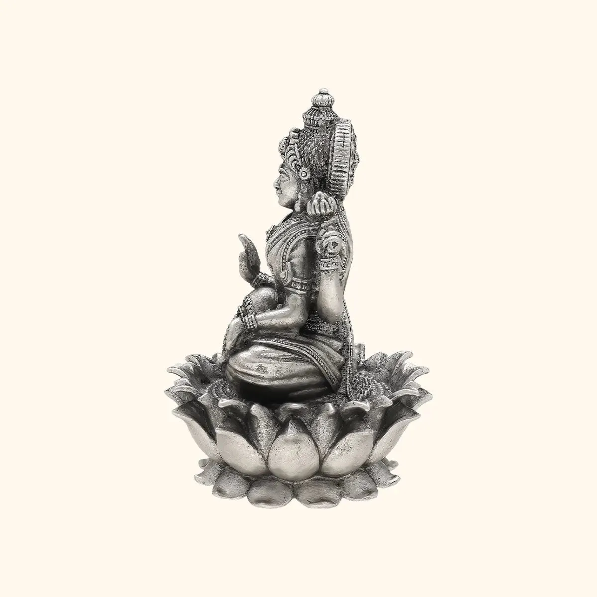 Antique 925 Silver Matte Laxmi Idol