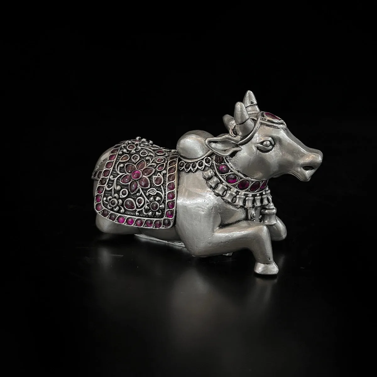 Antique 925 Silver Nandi Sculpture