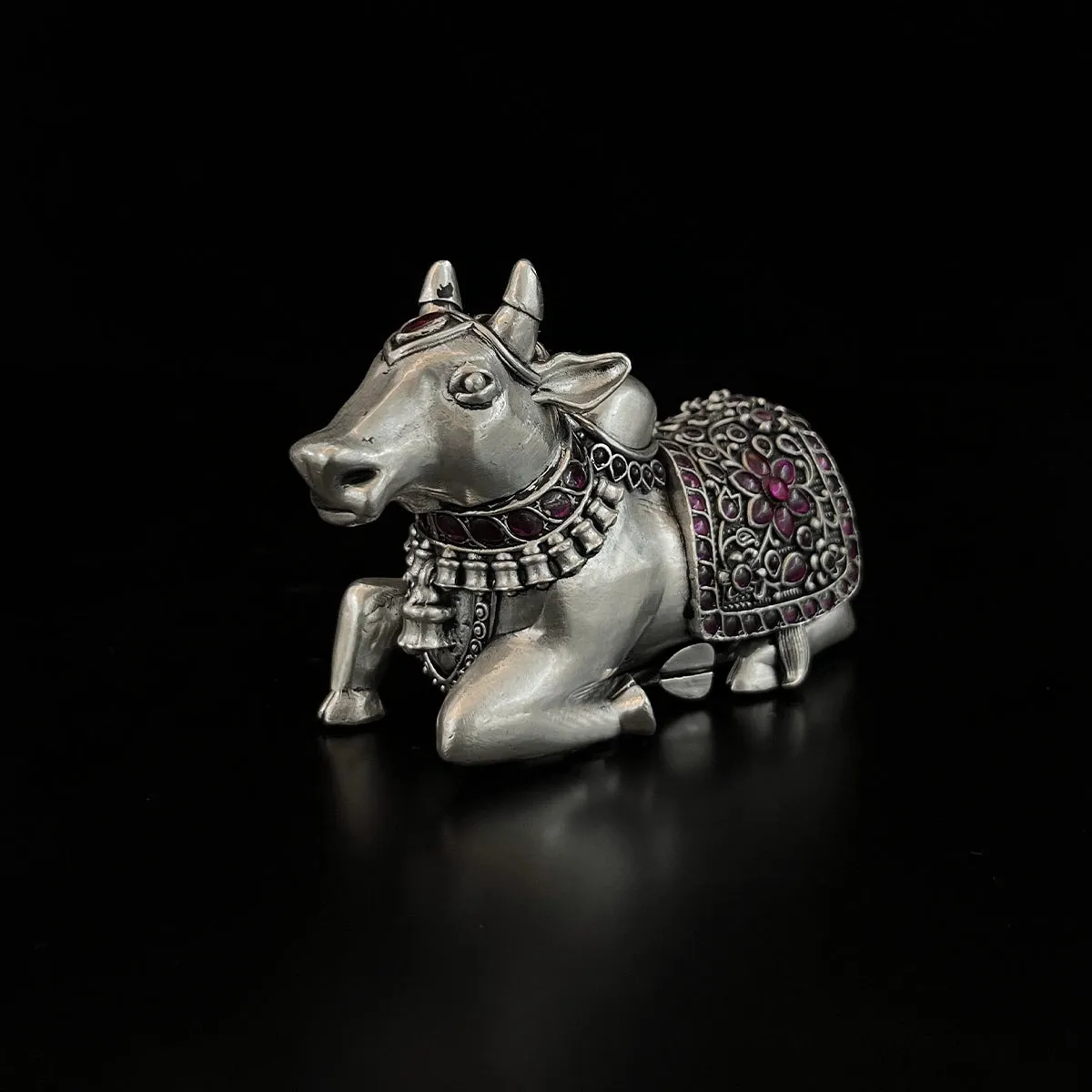 Antique 925 Silver Nandi Sculpture