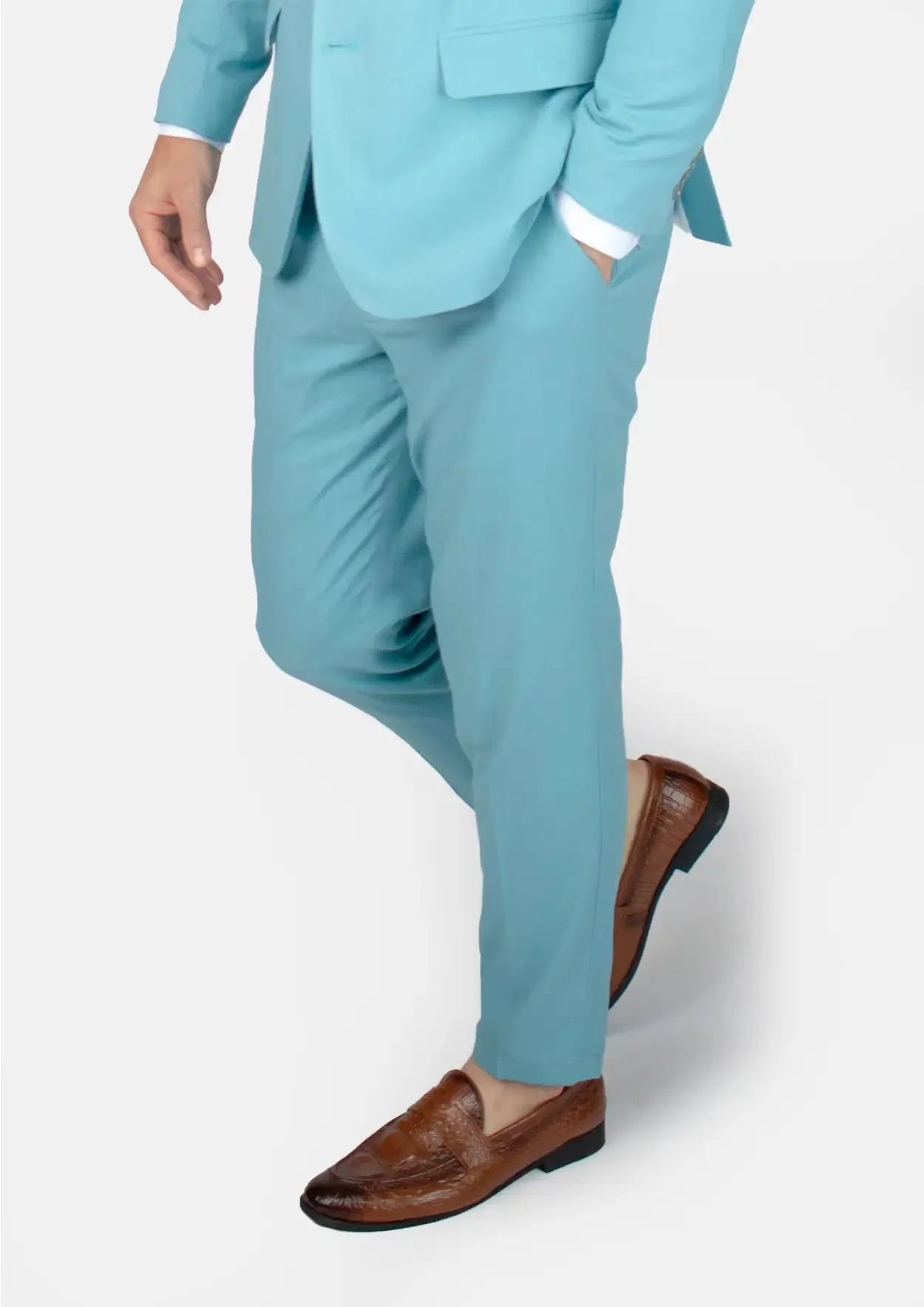 Astor Capri Blue Linen Blend Suit