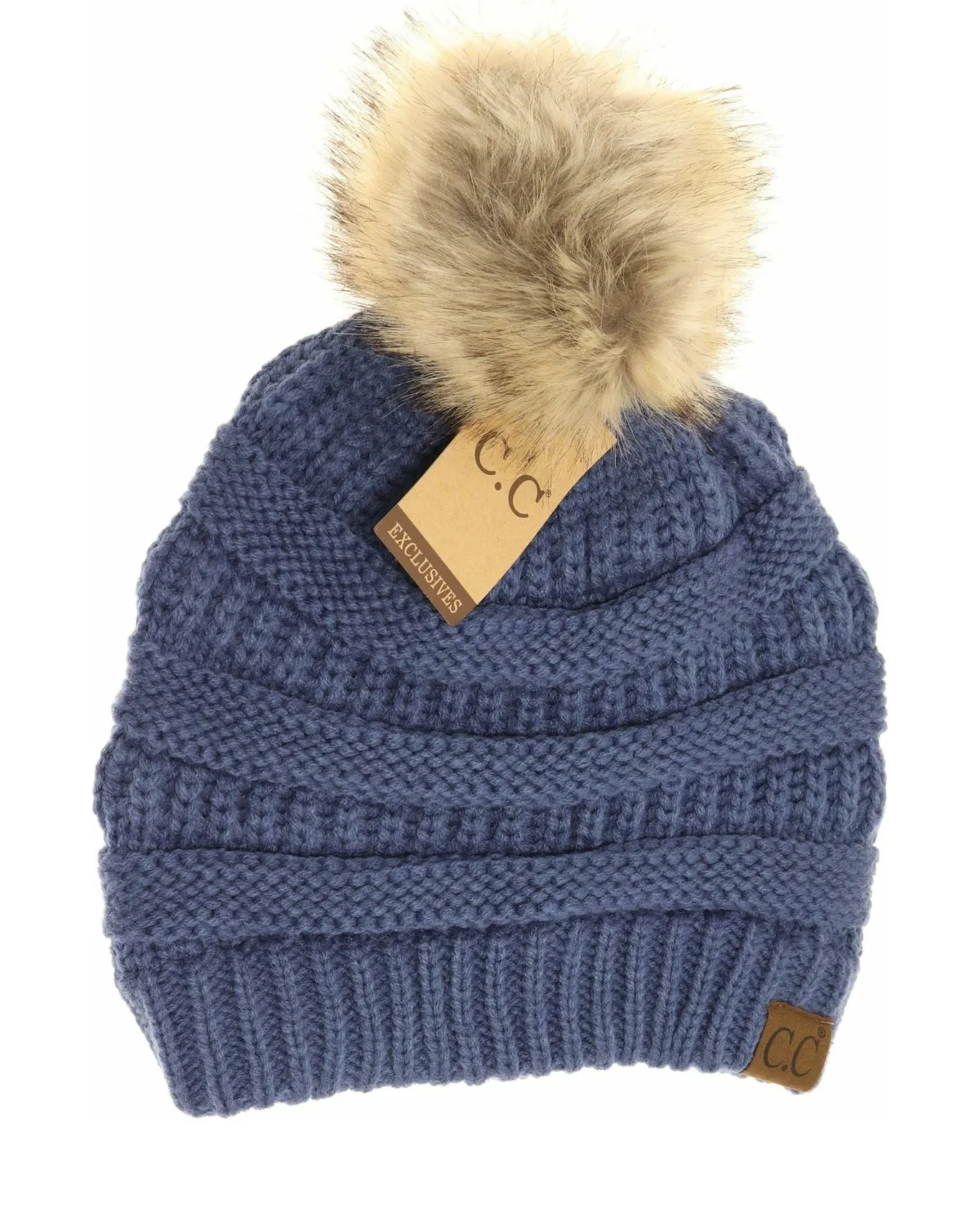 C.C. Classic Beanie with Pom Pomo (More colors available) - Hat-43