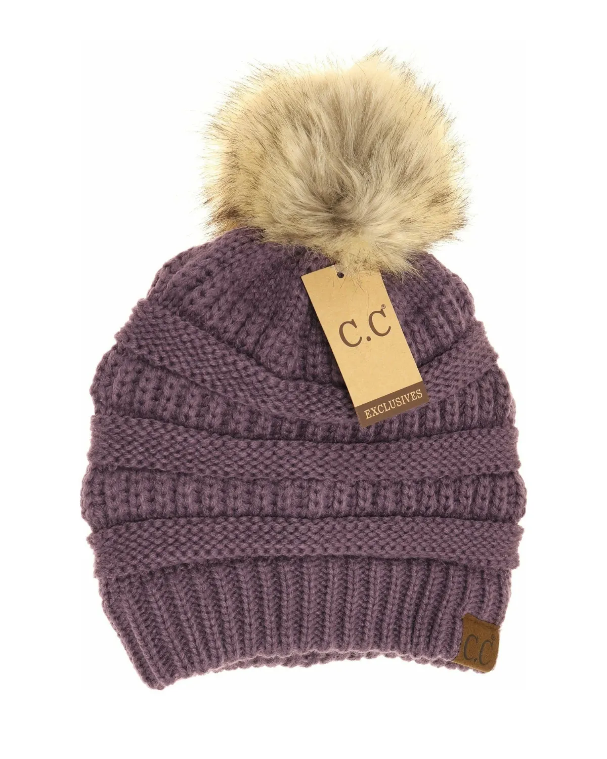C.C. Classic Beanie with Pom Pomo (More colors available) - Hat-43