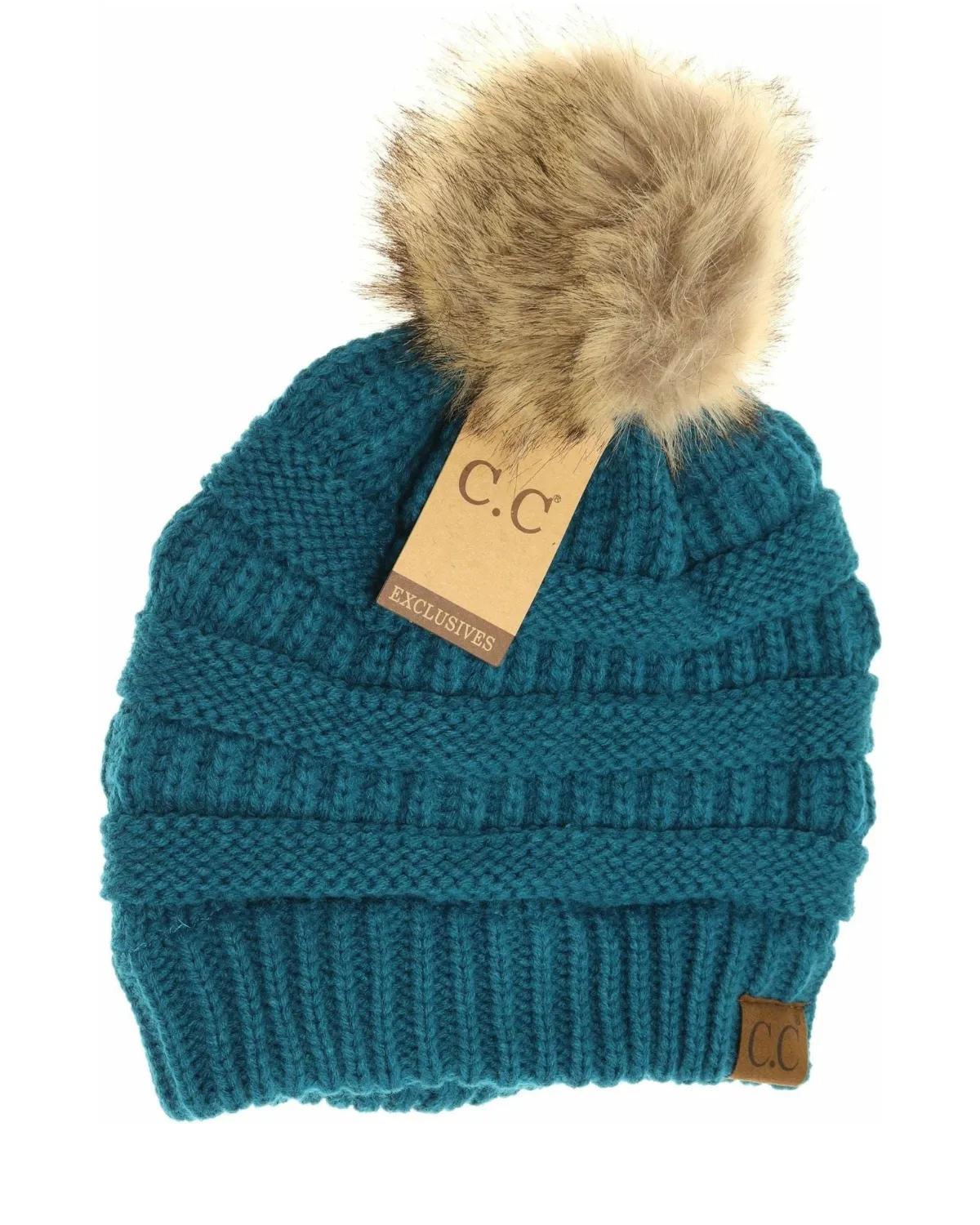 C.C. Classic Beanie with Pom Pomo (More colors available) - Hat-43