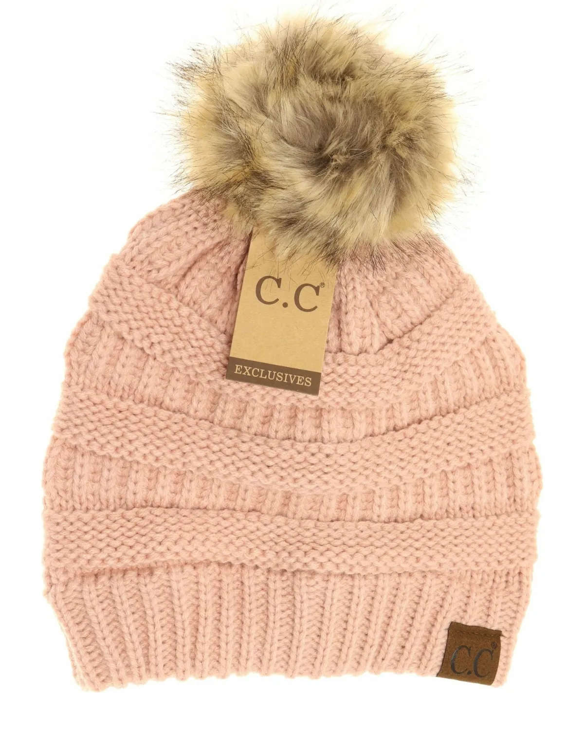 C.C. Classic Beanie with Pom Pomo (More colors available) - Hat-43