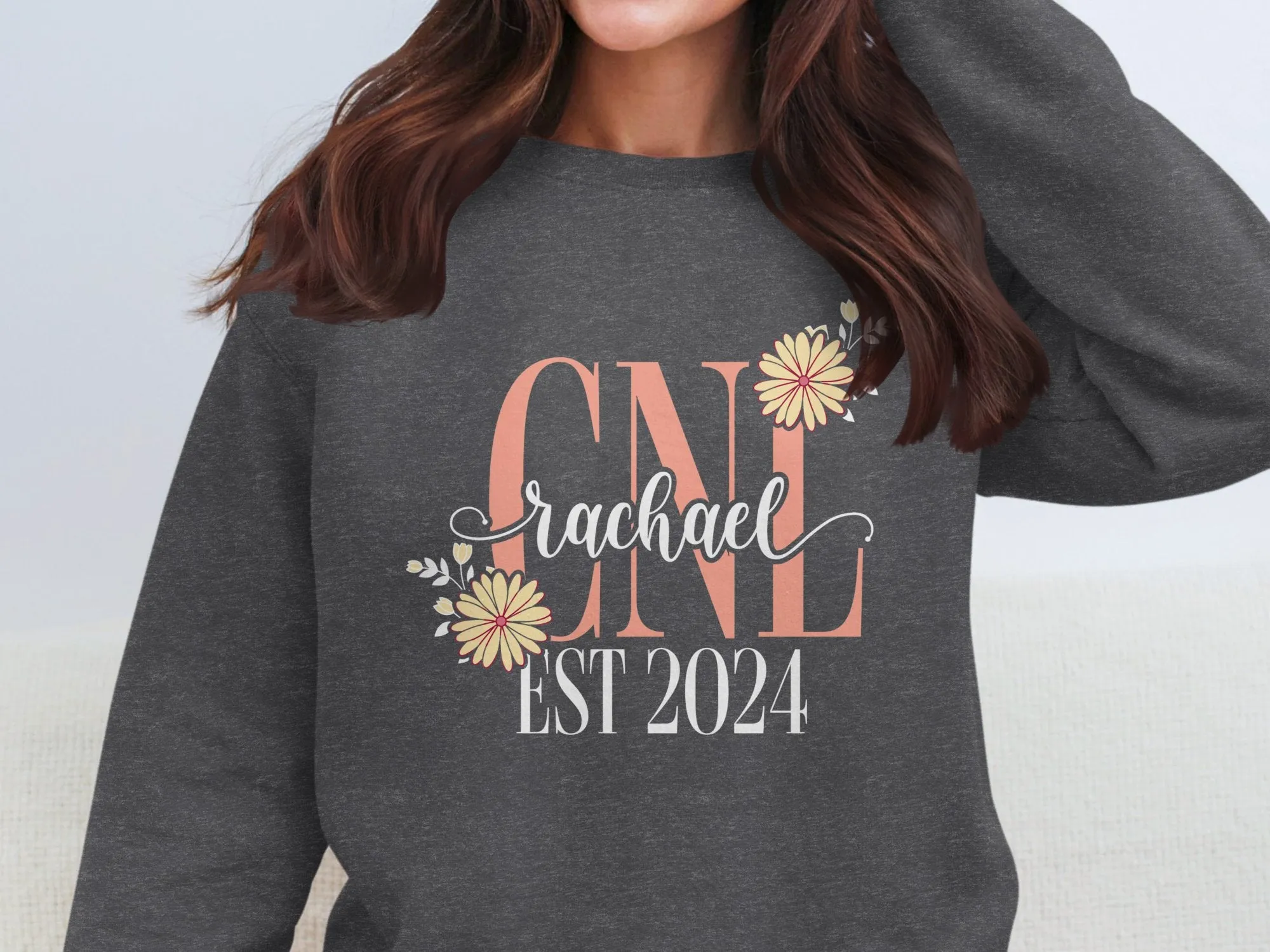 CNL Rachael EST 2024 Custom Personalized T-Shirt, Flower Decorated Design, Perfect Gift for New Graduate, Unique Keepsake