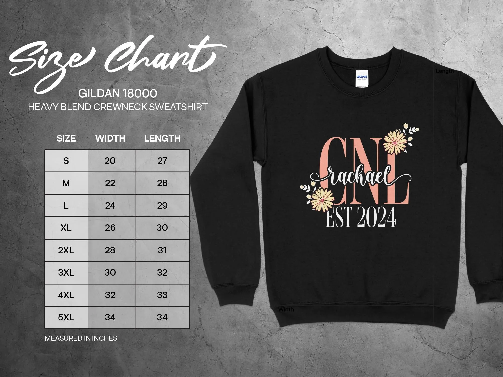 CNL Rachael EST 2024 Custom Personalized T-Shirt, Flower Decorated Design, Perfect Gift for New Graduate, Unique Keepsake