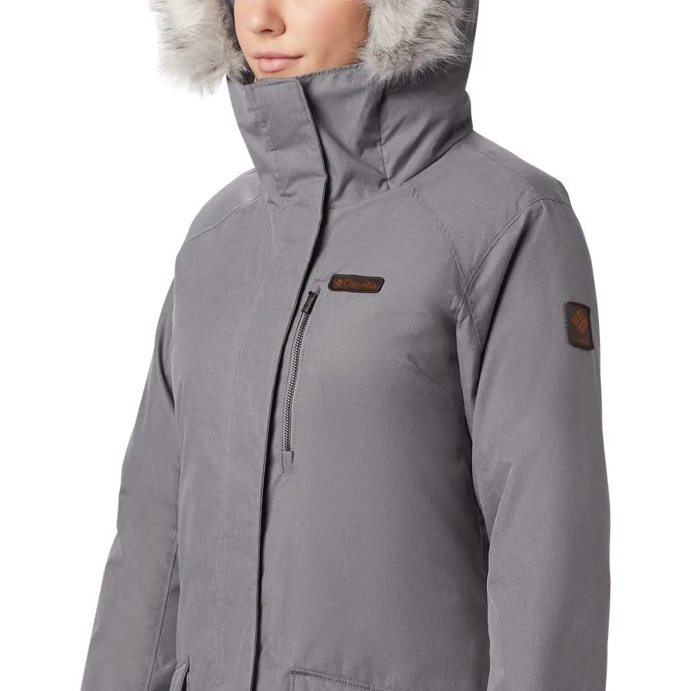 Columbia Suttle Mountain Long Insulated Jacket for Ladies - City Grey/Chalk Sherpa - XXL