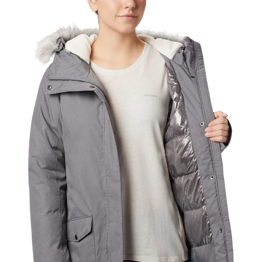 Columbia Suttle Mountain Long Insulated Jacket for Ladies - City Grey/Chalk Sherpa - XXL