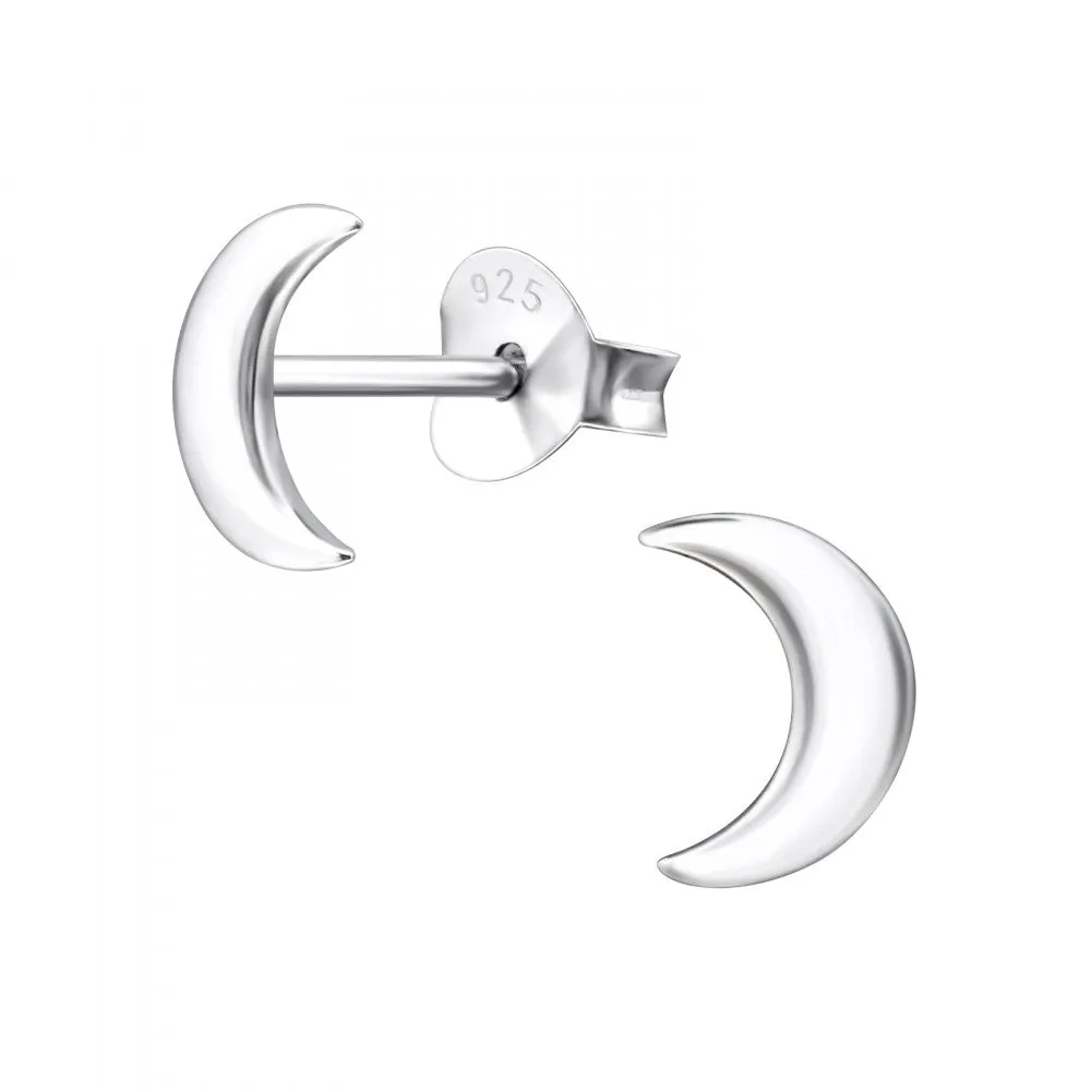 Crescent Moon Stud Earrings