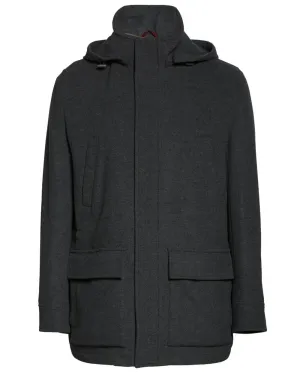 Dark Grey Treated Cashmere Parka