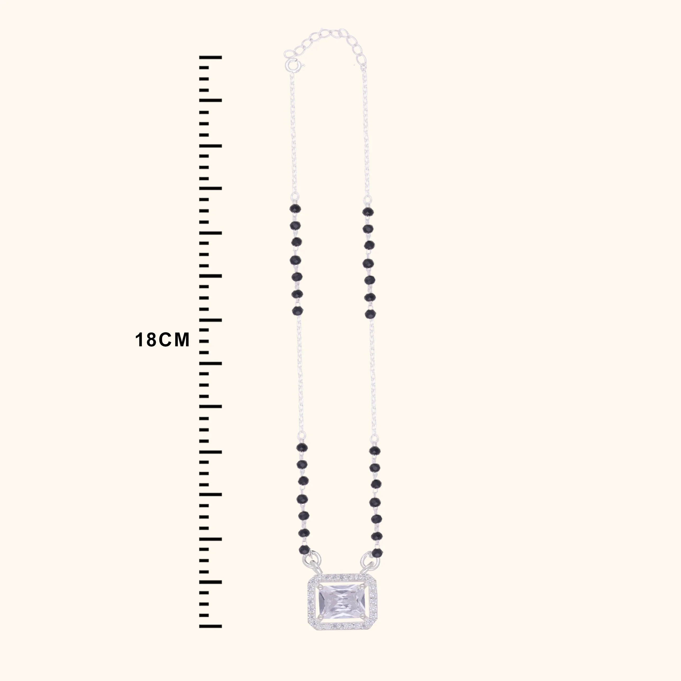 Delicate Silver Stone Mangalsutra