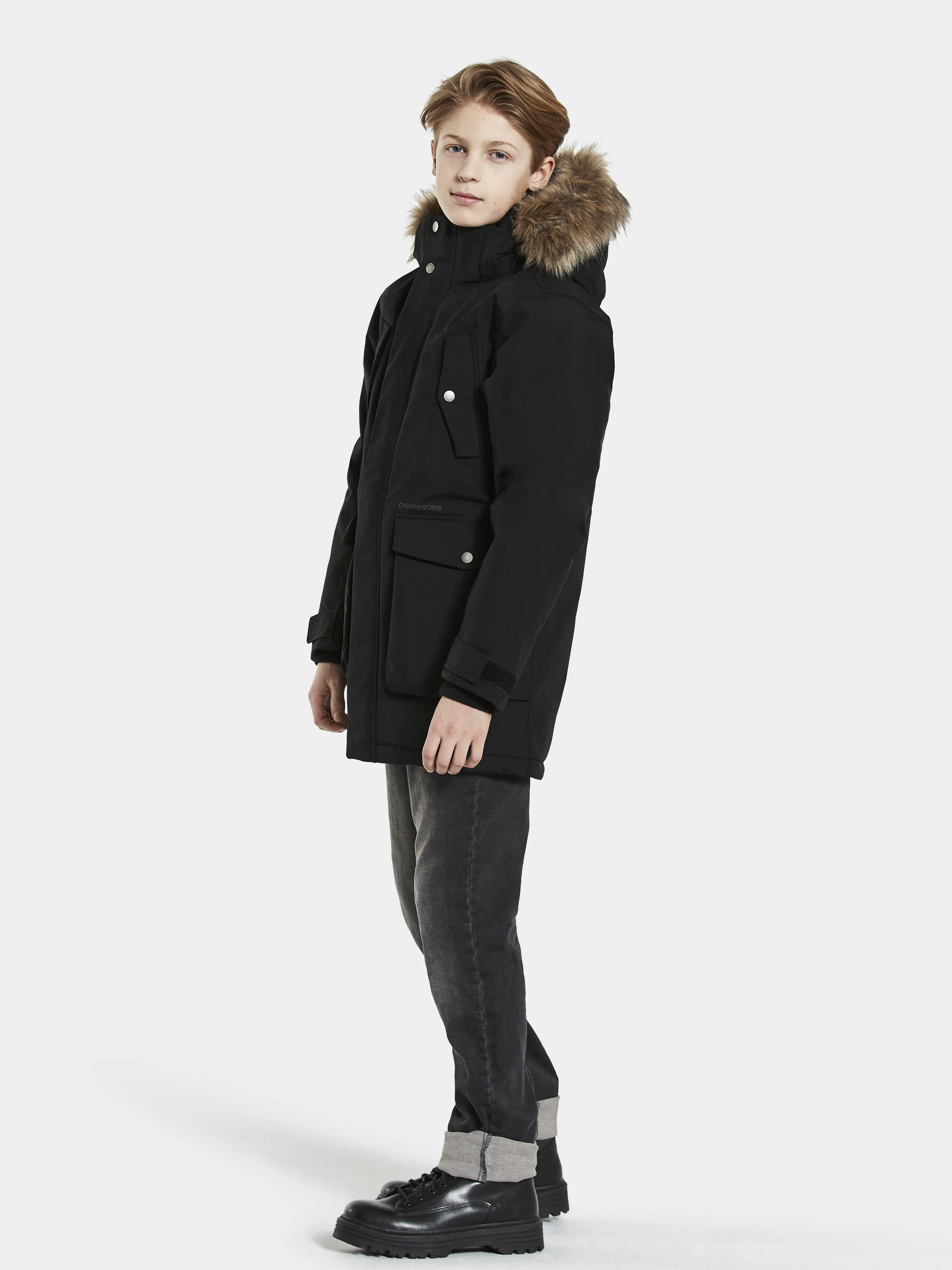 Didriksons Boy&#x27;s Jerke Parka Black | Buy Didriksons Boy&#x27;s Jerke Parka Black here | Outnorth