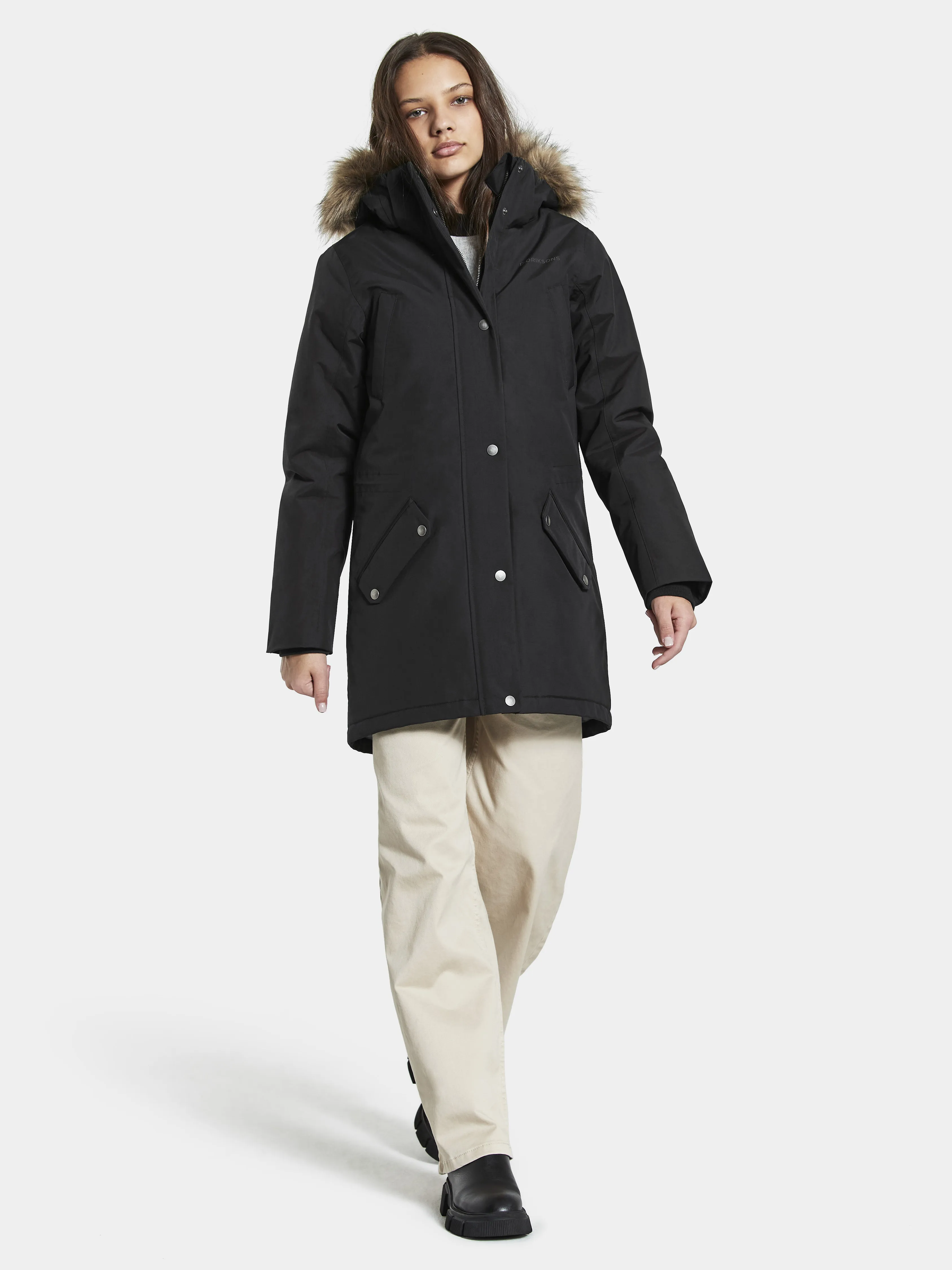 Didriksons Girl&#x27;s Arina Parka Black | Buy Didriksons Girl&#x27;s Arina Parka Black here | Outnorth