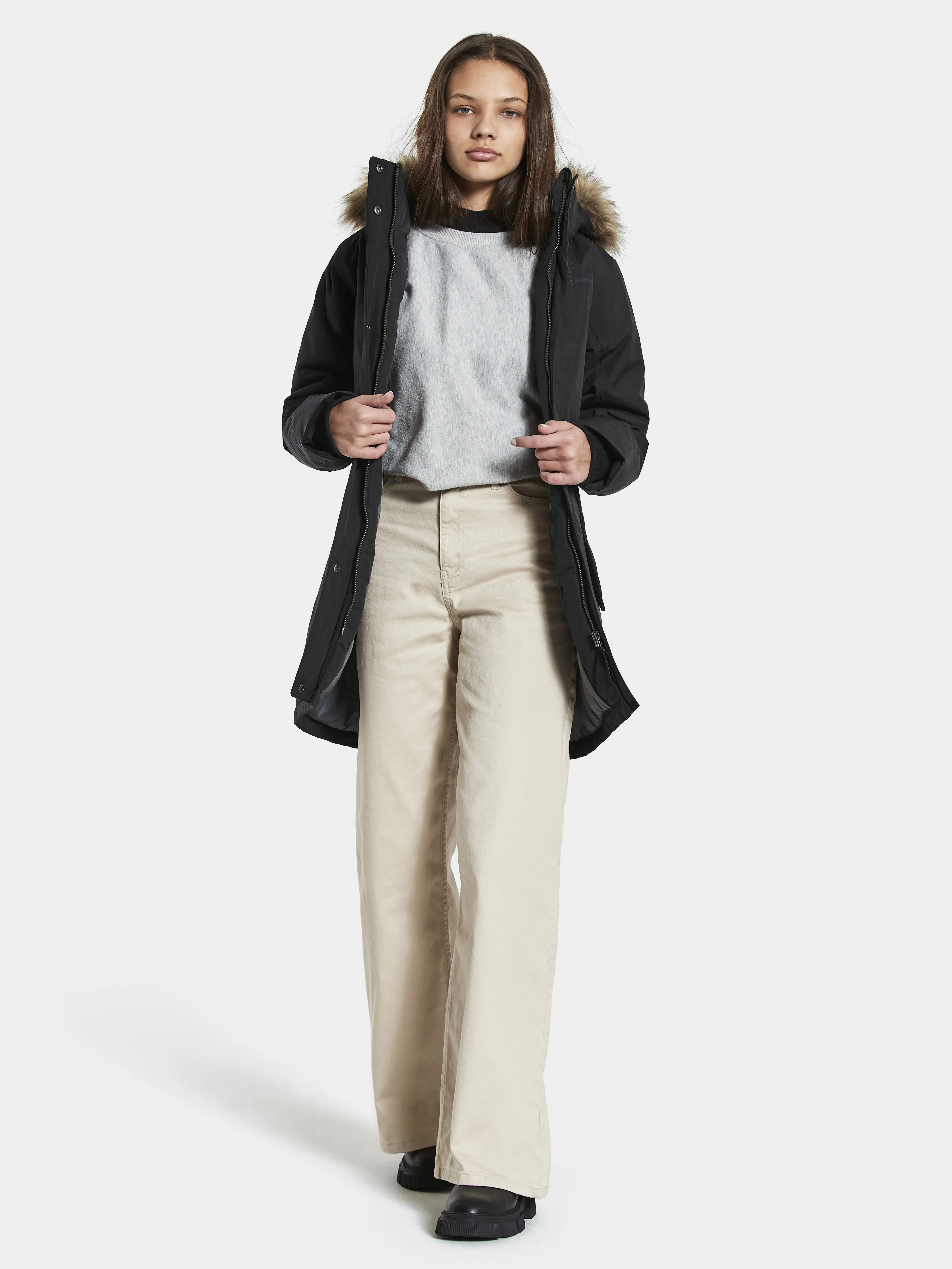 Didriksons Girl&#x27;s Arina Parka Black | Buy Didriksons Girl&#x27;s Arina Parka Black here | Outnorth