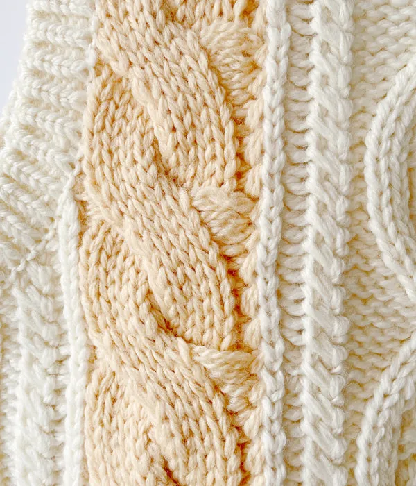 DIGAWEL/CABLE STITCH VEST (WHITE)