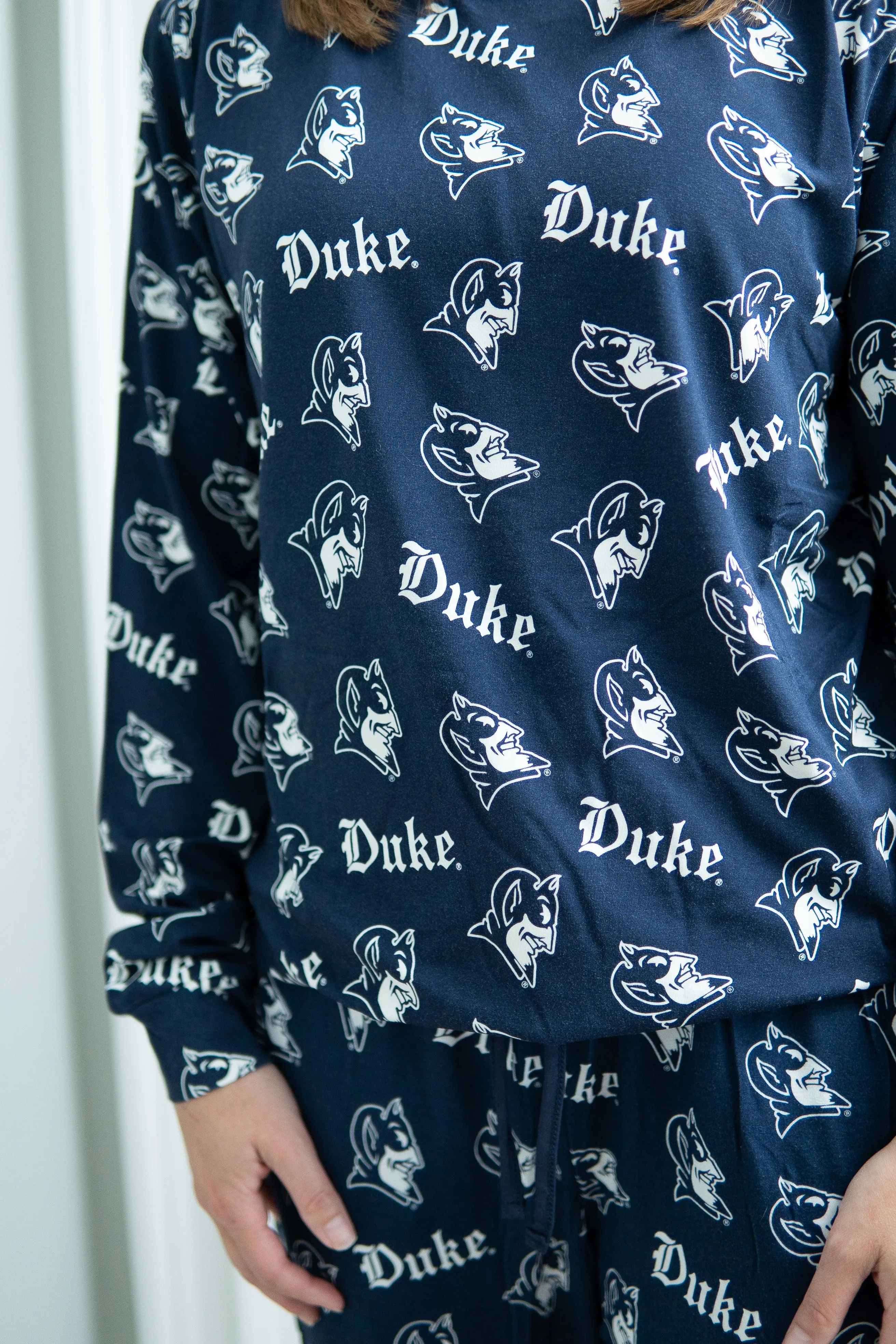 Duke University® Navy Gothic Unisex Long Sleeve Shirt