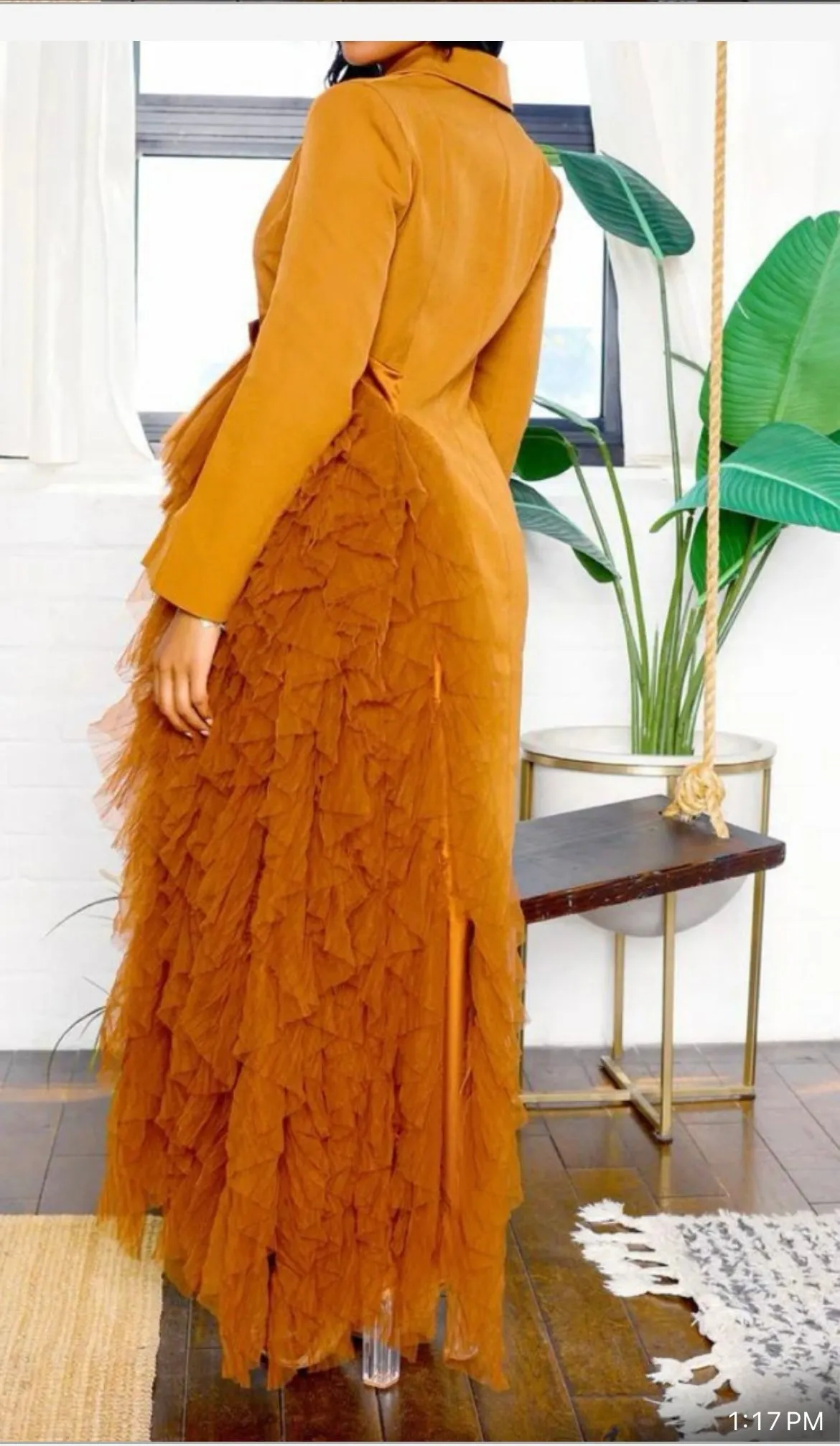 ELEGANT RUST JACKET DRESS