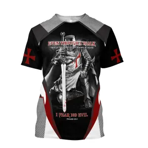 Even Though I Walk I Fear No Evil Jesus Shirts - Christian 3d Shirts For Men Women