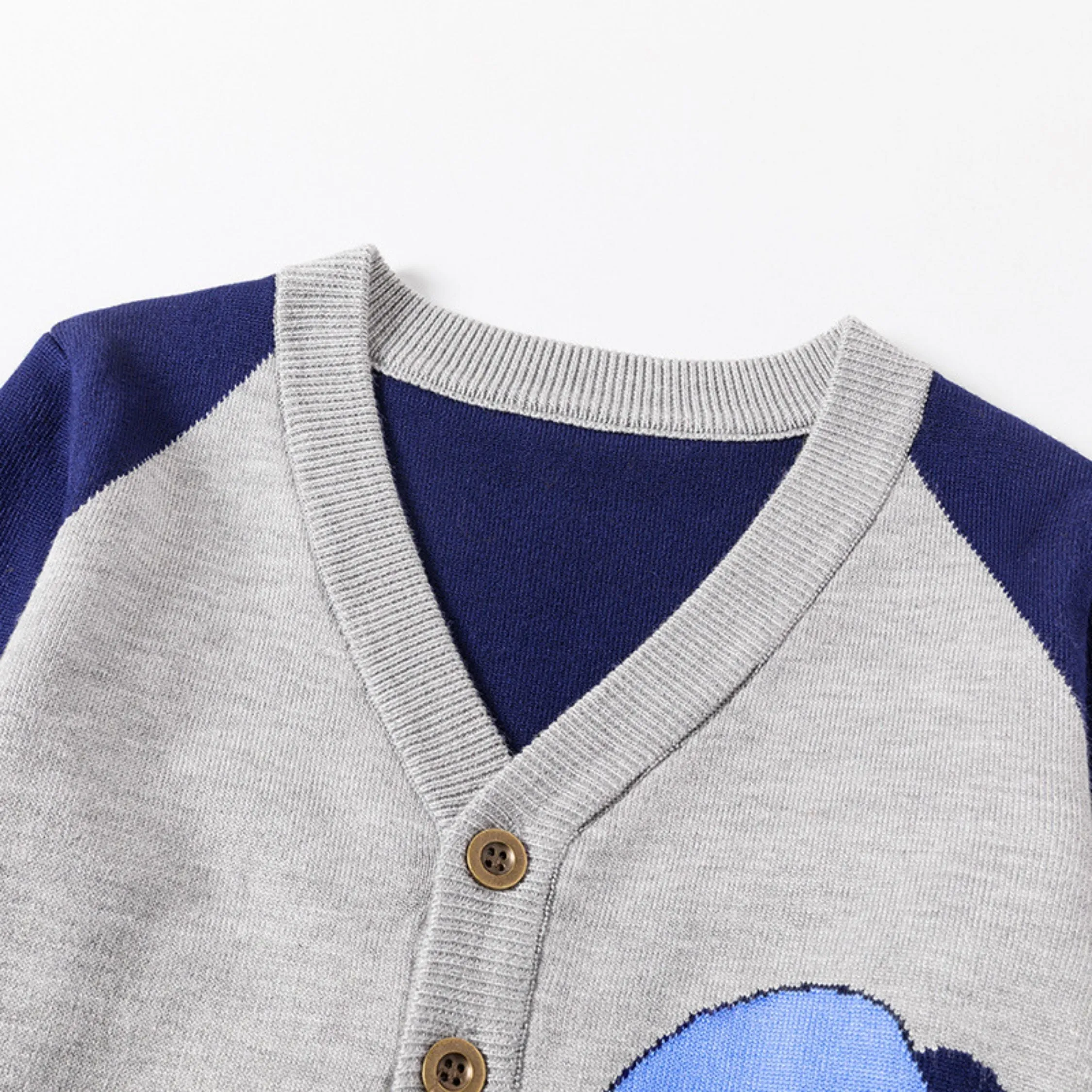 Full Sleeve Cute Dino Theme Boys Cardigan, Mulitcolours