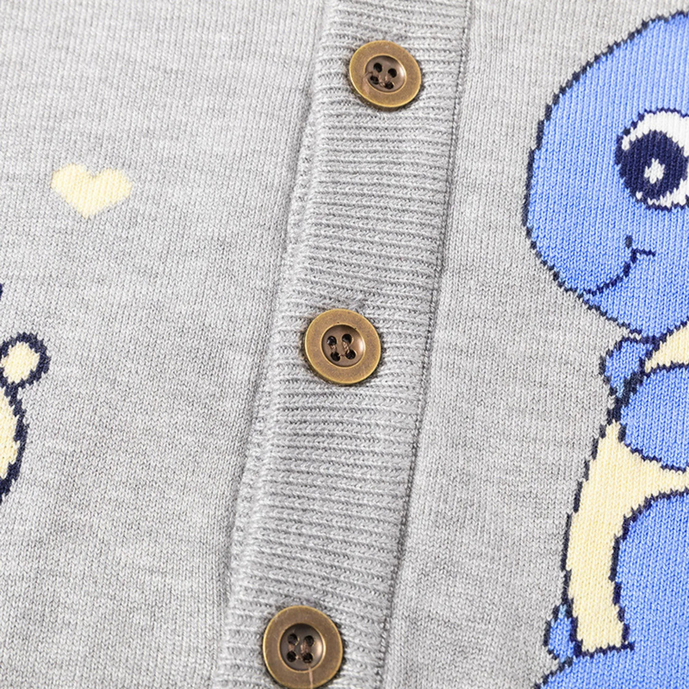 Full Sleeve Cute Dino Theme Boys Cardigan, Mulitcolours