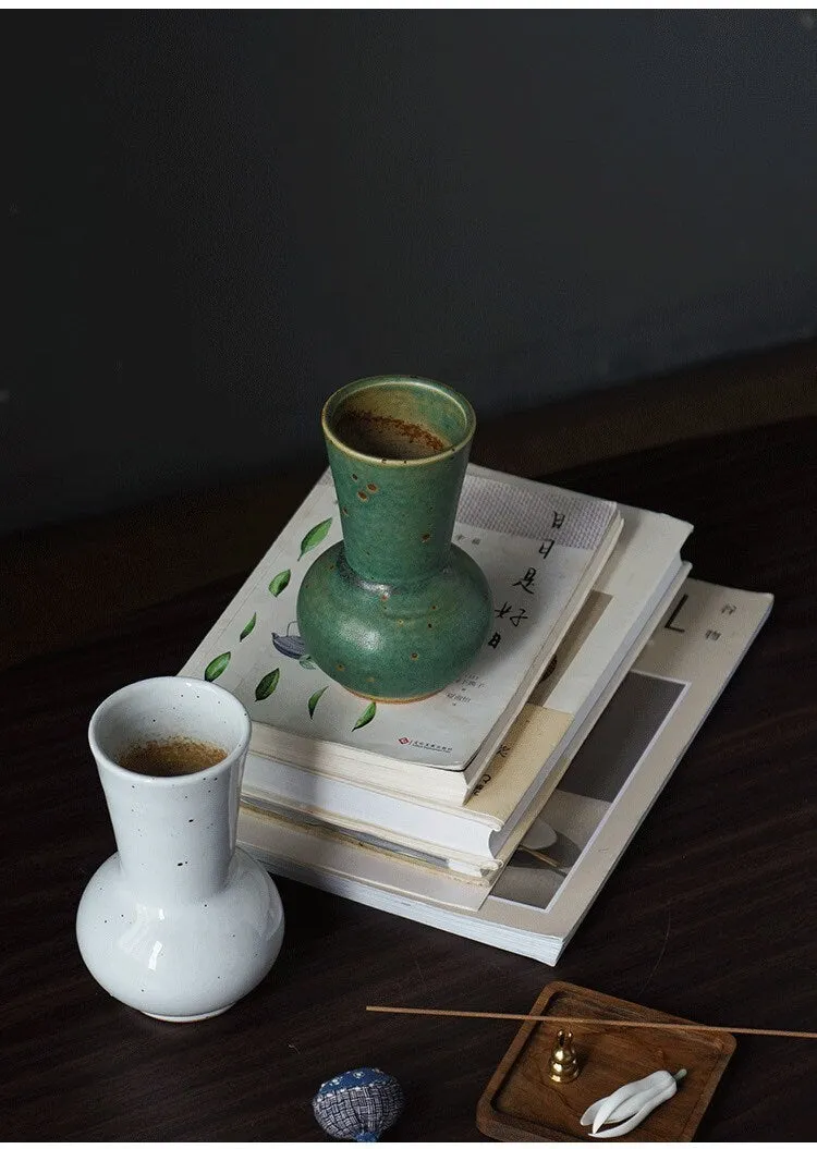 Gohobi Unique Handmade Ceramic Emerald Vase