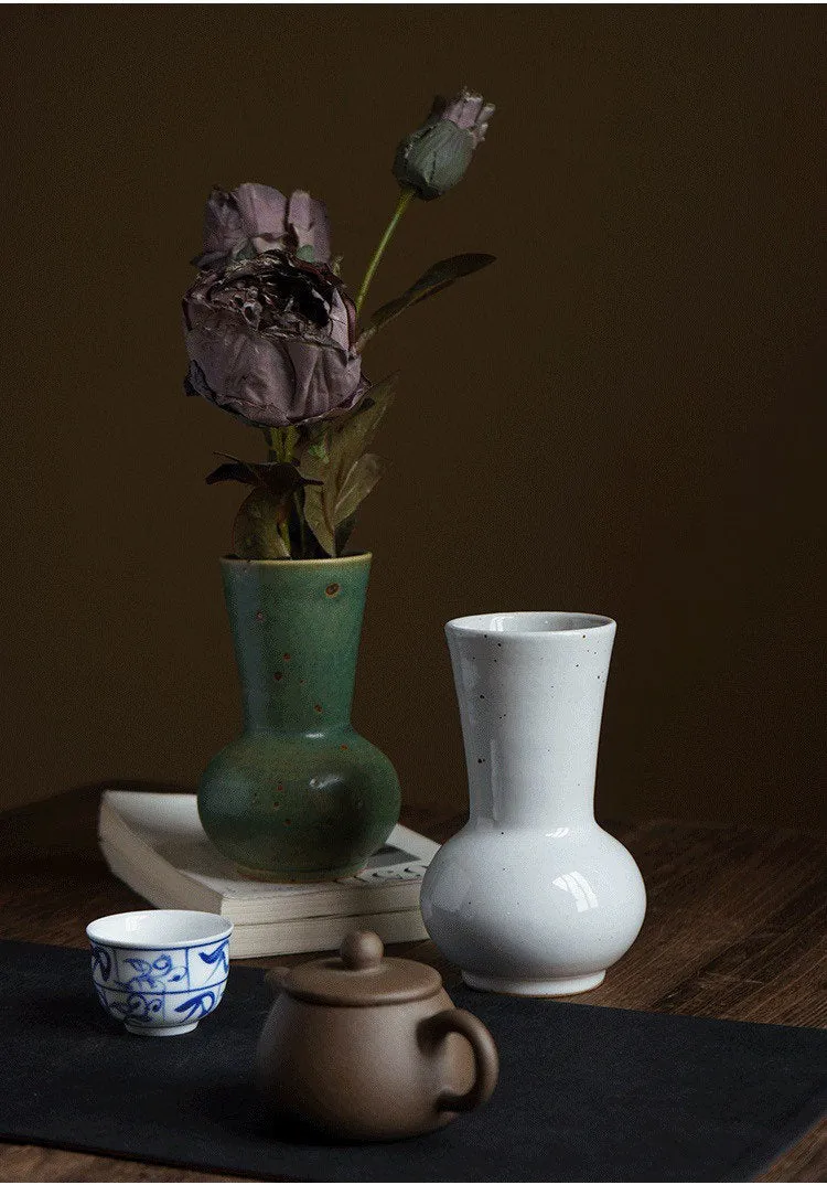 Gohobi Unique Handmade Ceramic Emerald Vase